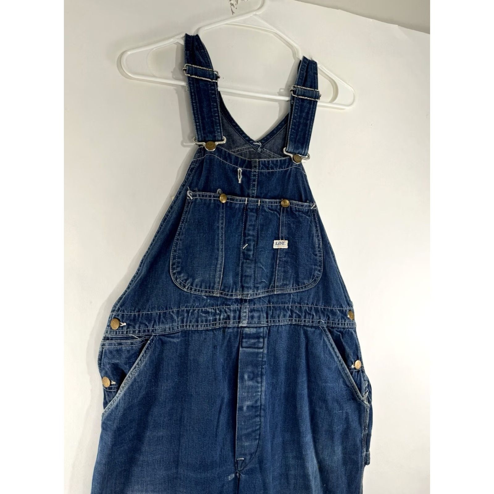 Lee VINTAGE LEE SANFORIZED UNION MADE USA Denim Overalls 36 x 29 Distressed Blue Mens Size US 36 / EU 52 - 2 Thumbnail