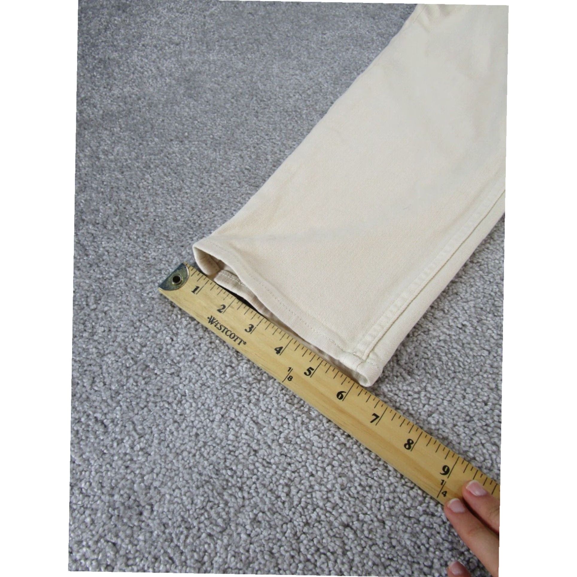 Athleta Womens Athleta Flex Jeans 2 Straight Crop Beige Denim Stains Size 26" / US 2 / IT 38 - 5 Thumbnail