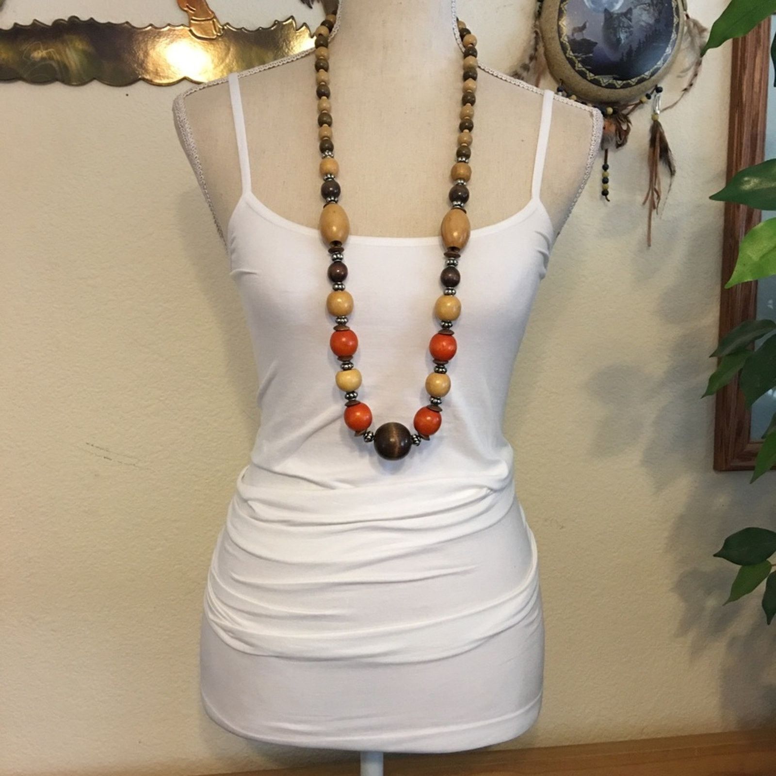 Vintage Vintage 70s-80s era wood bead long necklace Size ONE SIZE - 3 Thumbnail
