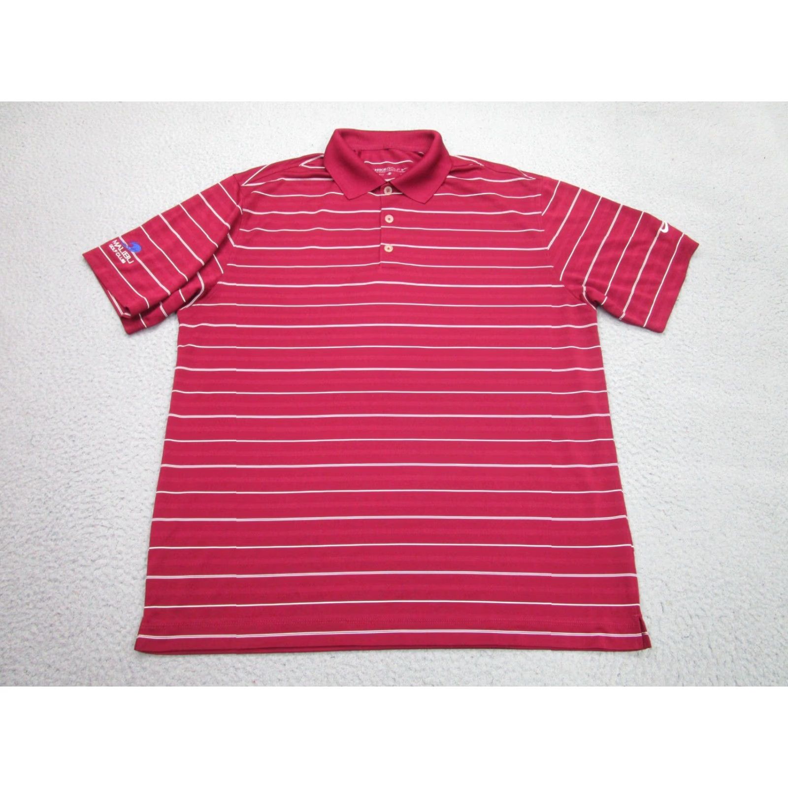 Nike Nike Polo Shirt Mens L Red Dri-Fit Striped Malibu California Golf Club Nike Dri-FIT Mens Polo L Red Striped California Golf Size US L / EU 52-54 / 3 - 2 Thumbnail
