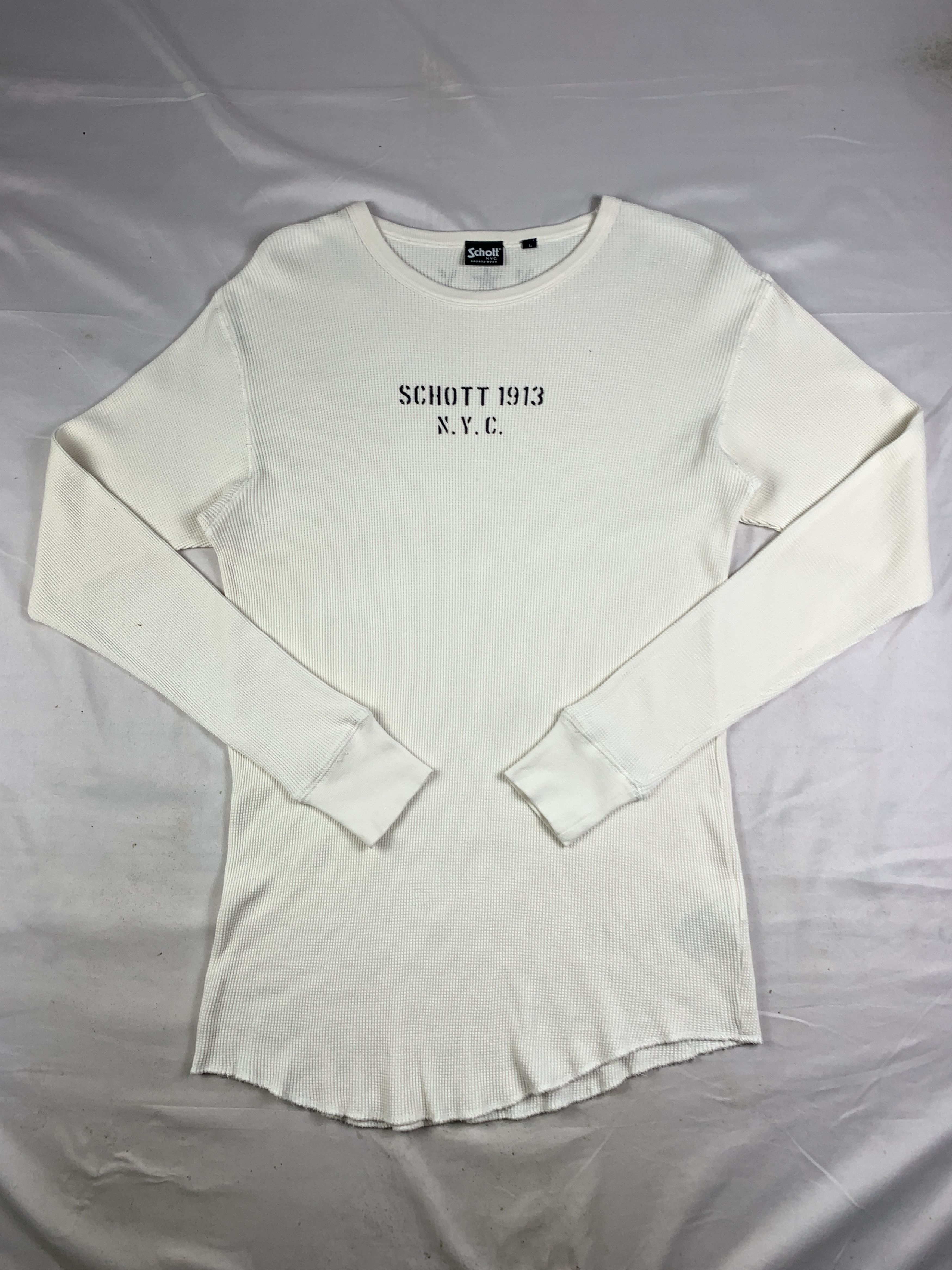 Schott Schott NYC White Inner Military Thermal Tee (L) Size L / US 10 / IT 46 - 1 Thumbnail