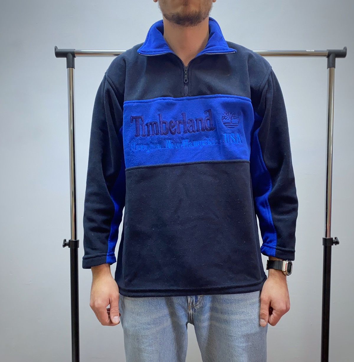 Timberland × Vintage Vintage Timberland Fleece Jacket Hype Rare Men’s M Black Size US M / EU 48-50 / 2 - 17 Thumbnail