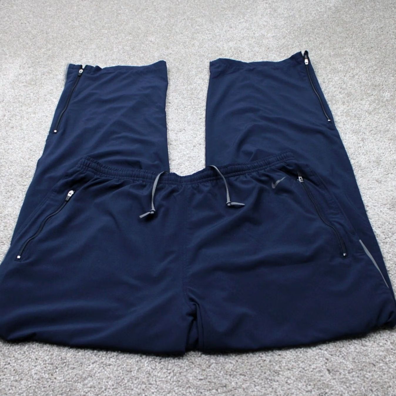 Nike Nike Pants Mens L Blue Wind FitDry Zip Ankle Golf Rain Drawstring inseam Size US 33 - 2 Thumbnail