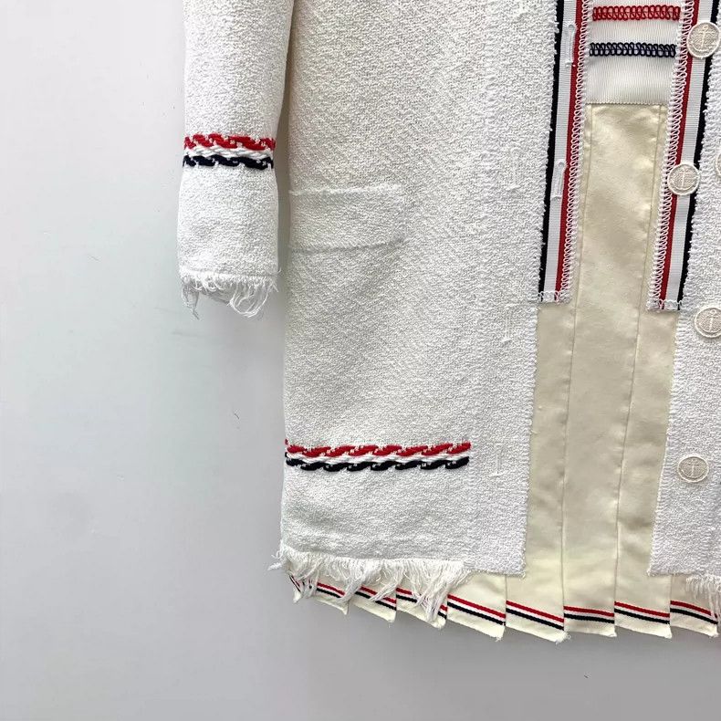 Thom Browne Thom browne Beige single-breasted striped cotton long-sleev Size M / US 6-8 / IT 42-44 - 4 Thumbnail