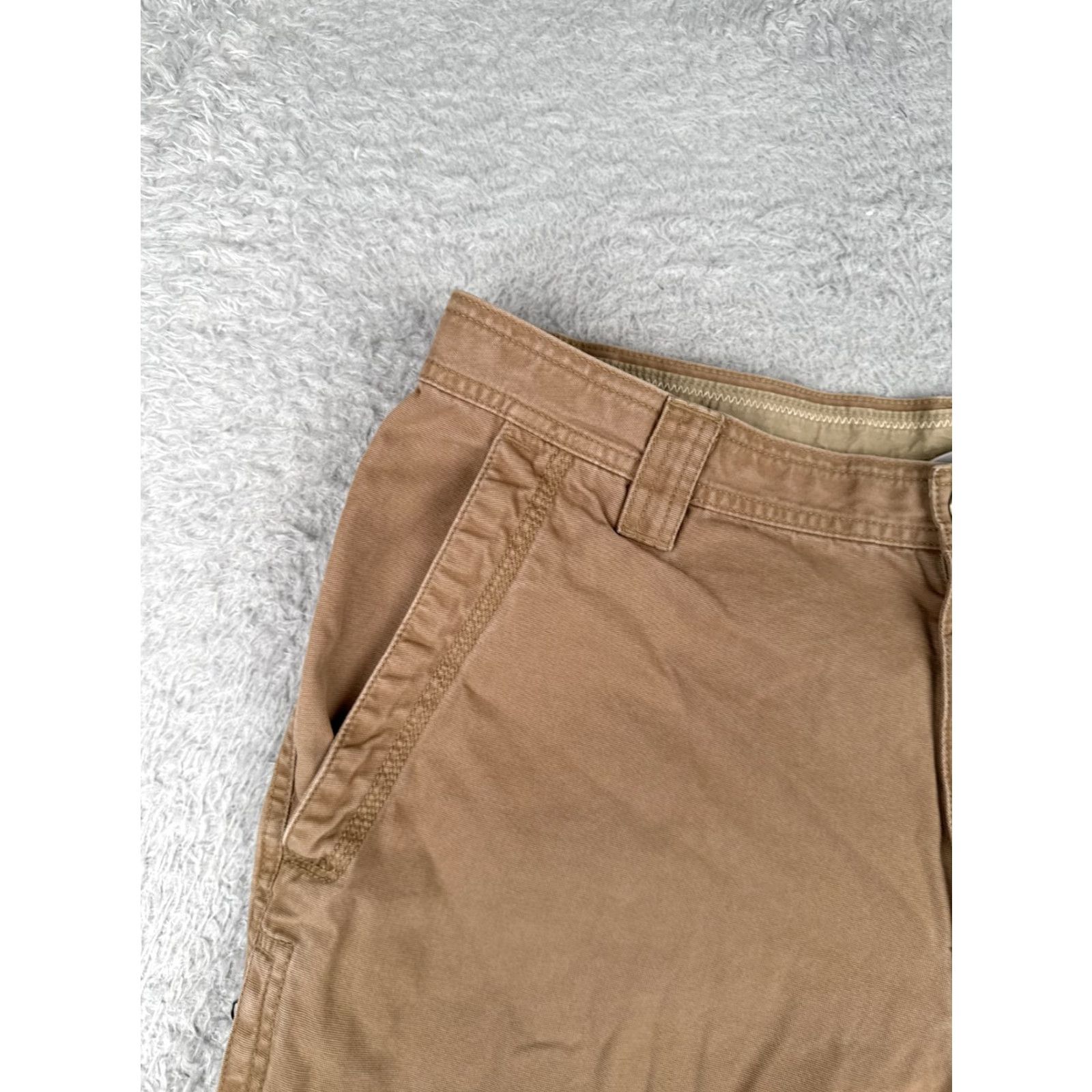 Vintage Columbia Men Shorts Cargo 36 Brown 100% Cotton Duck Fabric 9" Hike Camp Fishing Pockets Zip Cargo Pocket Regular Mens Size US 36 / EU 52 - 4 Thumbnail