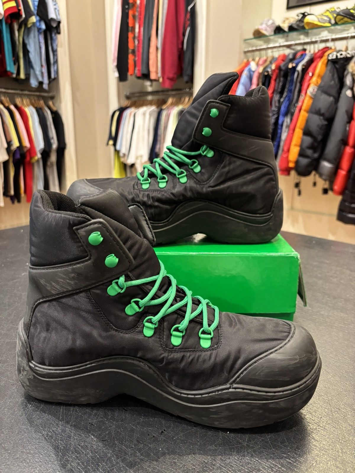 Bottega Veneta Puddle Bomber Boot\'s Green Mens 44 Bottega blue puddle bomber lace up boots main image 2