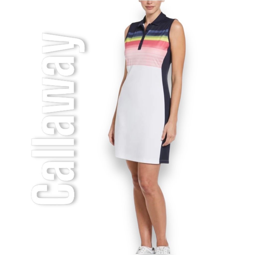 Callaway Callaway OPTI•DRI™ Golf Dress Sun Protection 50UPF Brilliant White Women’s Large Size L / US 10 / IT 46 - 1 Thumbnail