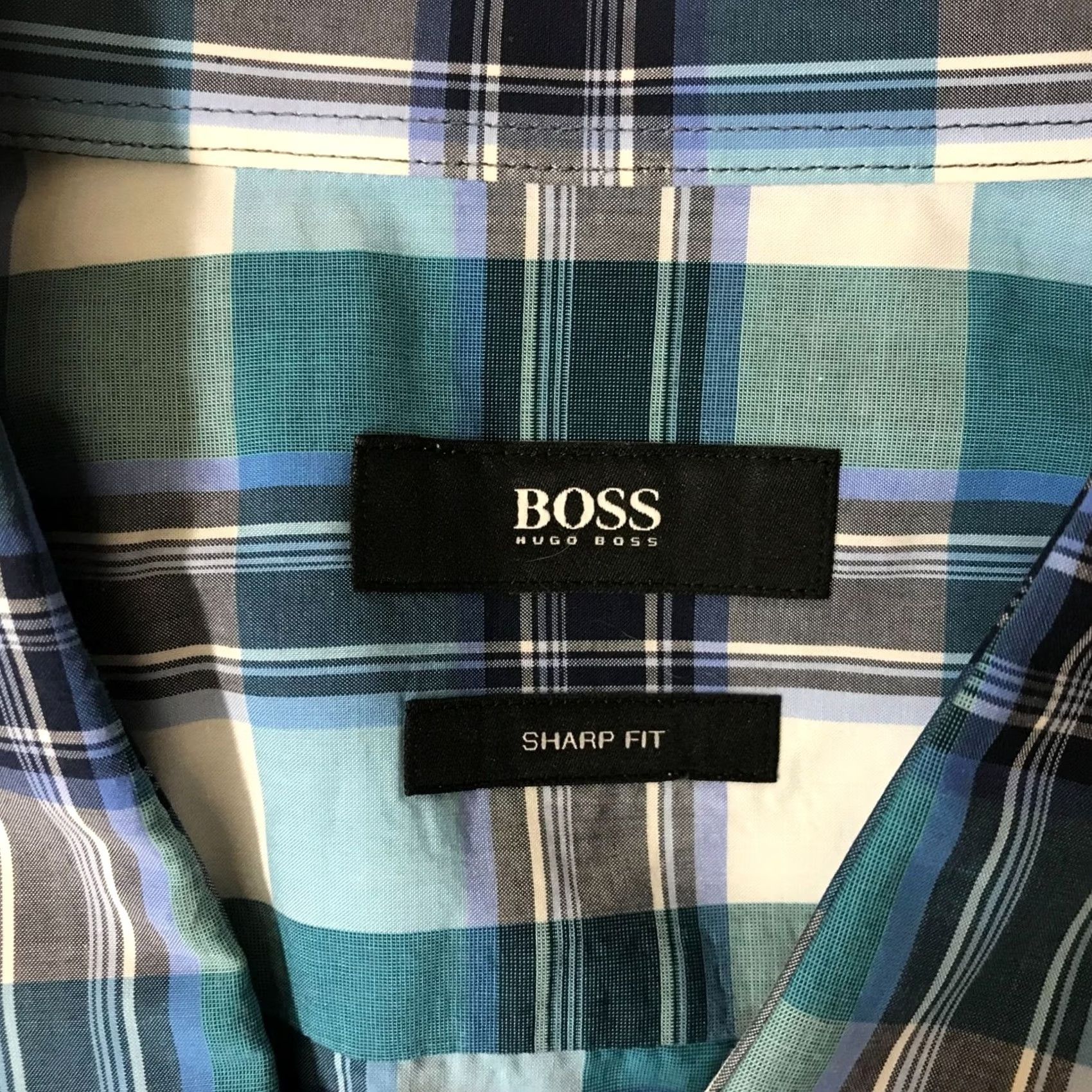 Vintage BOSS Mens LARGE BLUE PLAID LONG SLEEVE BUTTON COLLARED SHIRT Size US L / EU 52-54 / 3 - 7 Thumbnail
