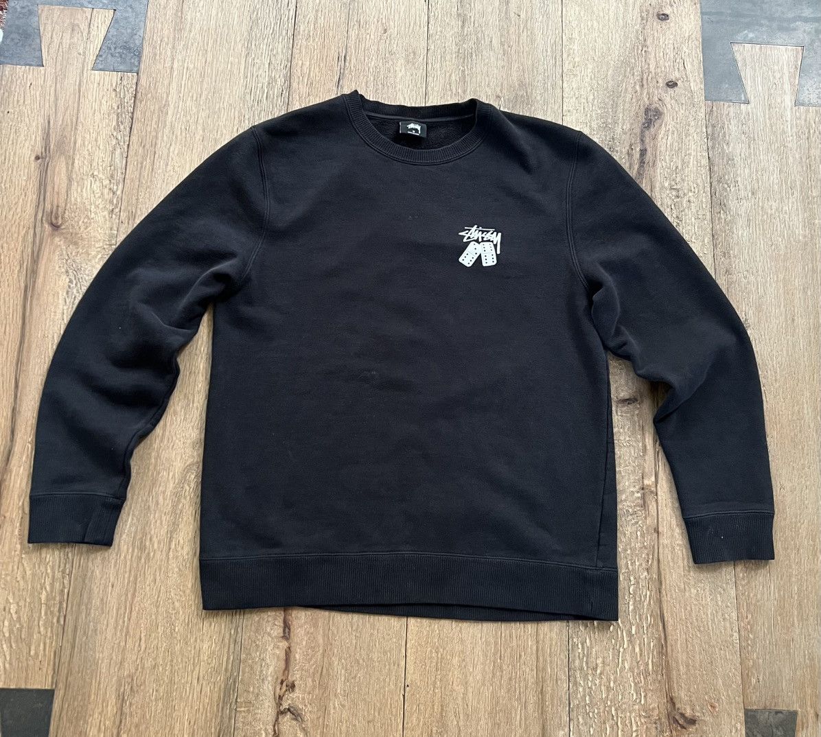 stussy ドミノワッペンスタジャン黒ダイスジャケットキッズにもDominos stussy ドミノワッペンスタジャン黒ダイスジャケットキッズにも