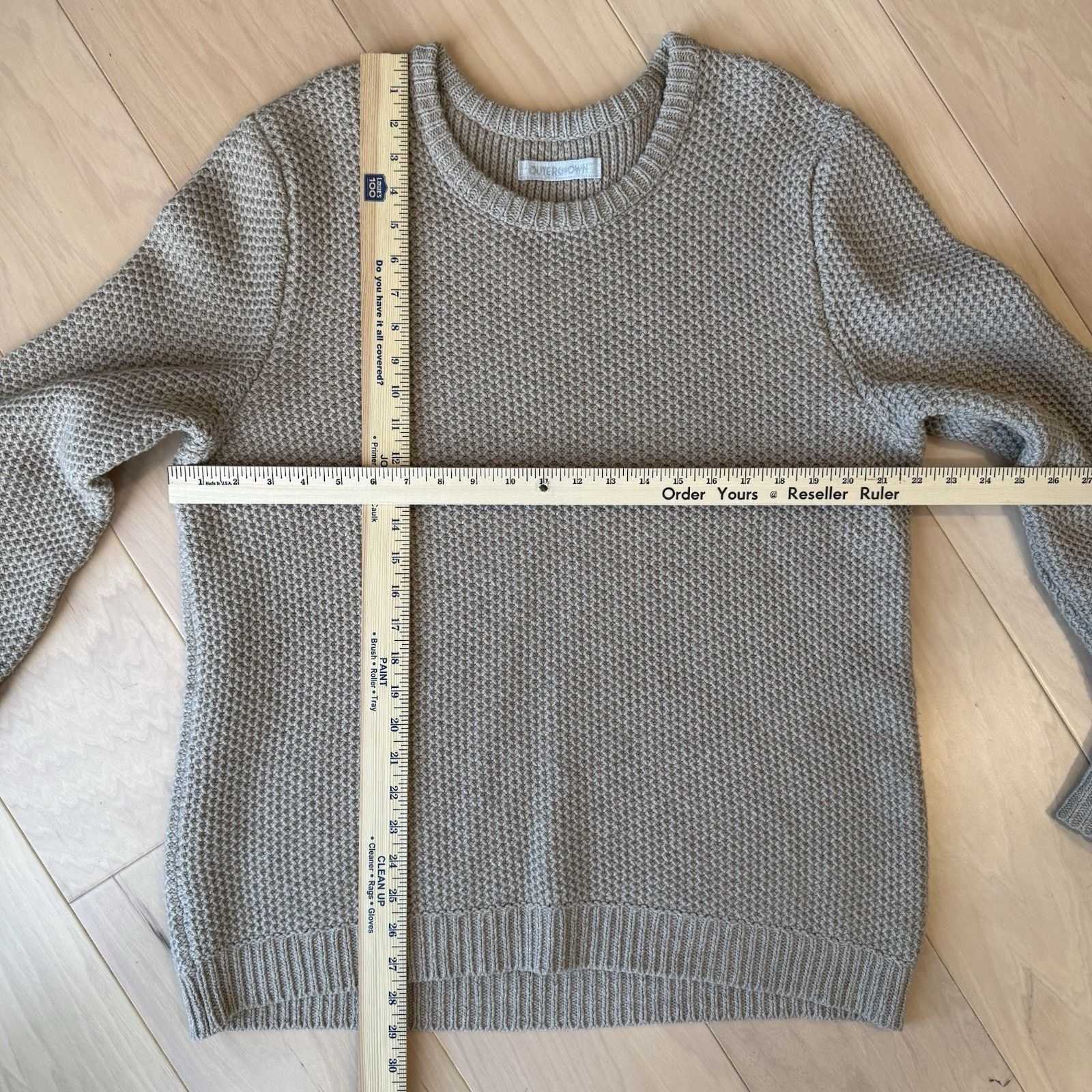 Outerknown Outerknown Eastbank Crew Beige Wool Blend Pullover Sweater Size US XL / EU 56 / 4 - 3 Thumbnail