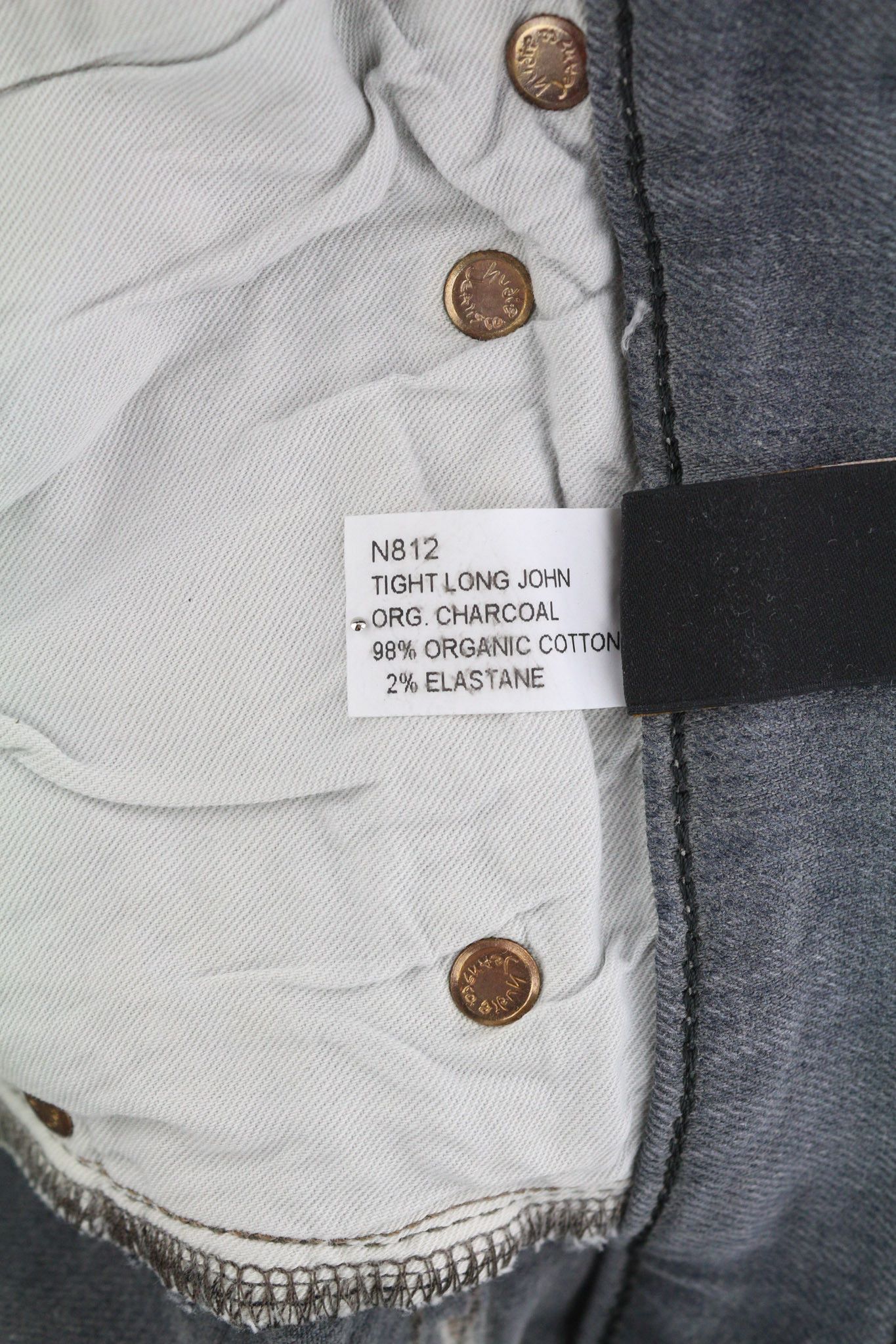 Nudie Jeans TIGHT LONG JOHN W32/L32 Organic Charcoal Leg 82696 Size US 32 / EU 48 - 7 Thumbnail