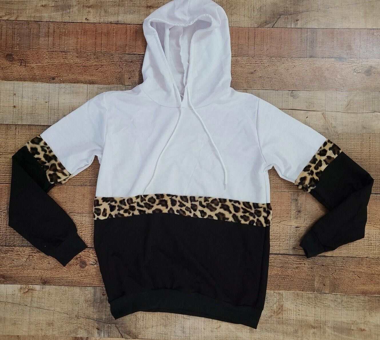 Designer Unbranded Leaopard Colorblock Hoodie Small Medium Sweatshirt Size M / US 6-8 / IT 42-44 - 1 Thumbnail