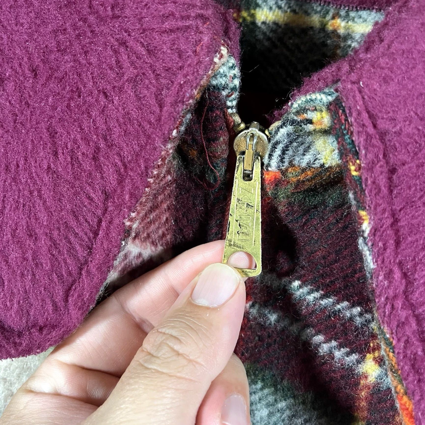 Sears VINTAGE Sears Jacket Medium Burgundy Plaid Wool Coat Overcoat Size US M / EU 48-50 / 2 - 3 Thumbnail
