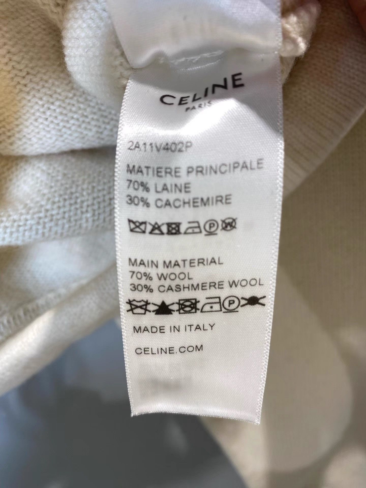 Celine Celine White Cashmere Knit Sweatshirt with Letter Logo K36 Size S / US 4 / IT 40 - 4 Thumbnail