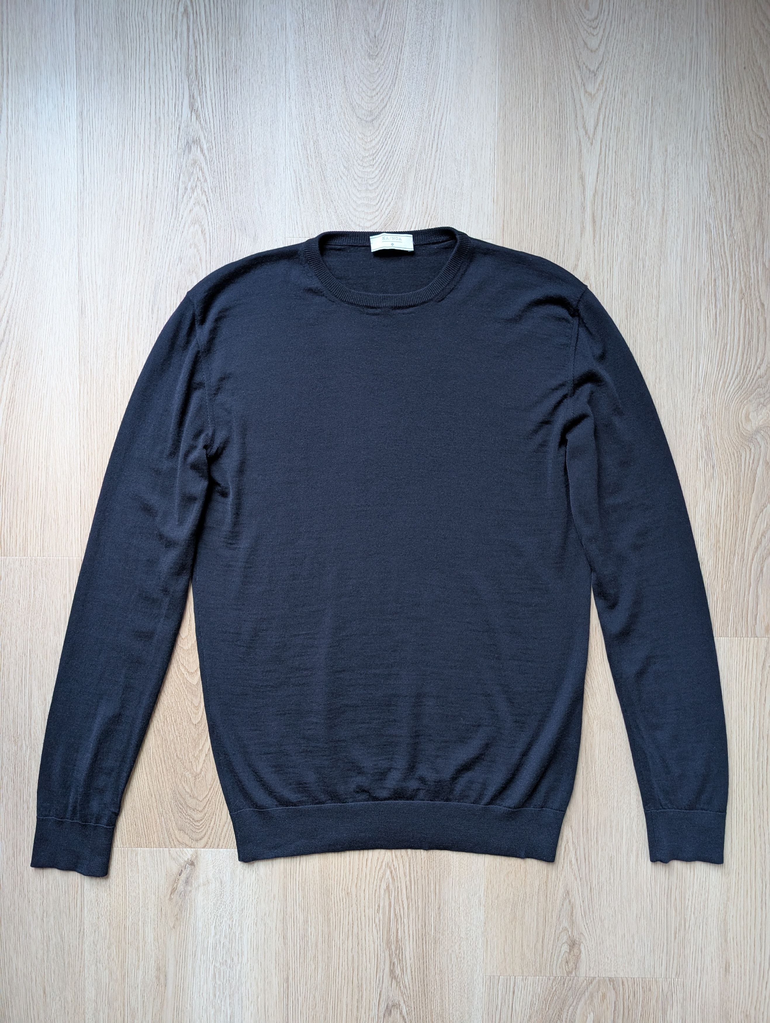 Other Luxury KA/NOA 593$ Mens Navy Extrafine Merino Wool Sweater Size US M / EU 48-50 / 2 - 1 Thumbnail