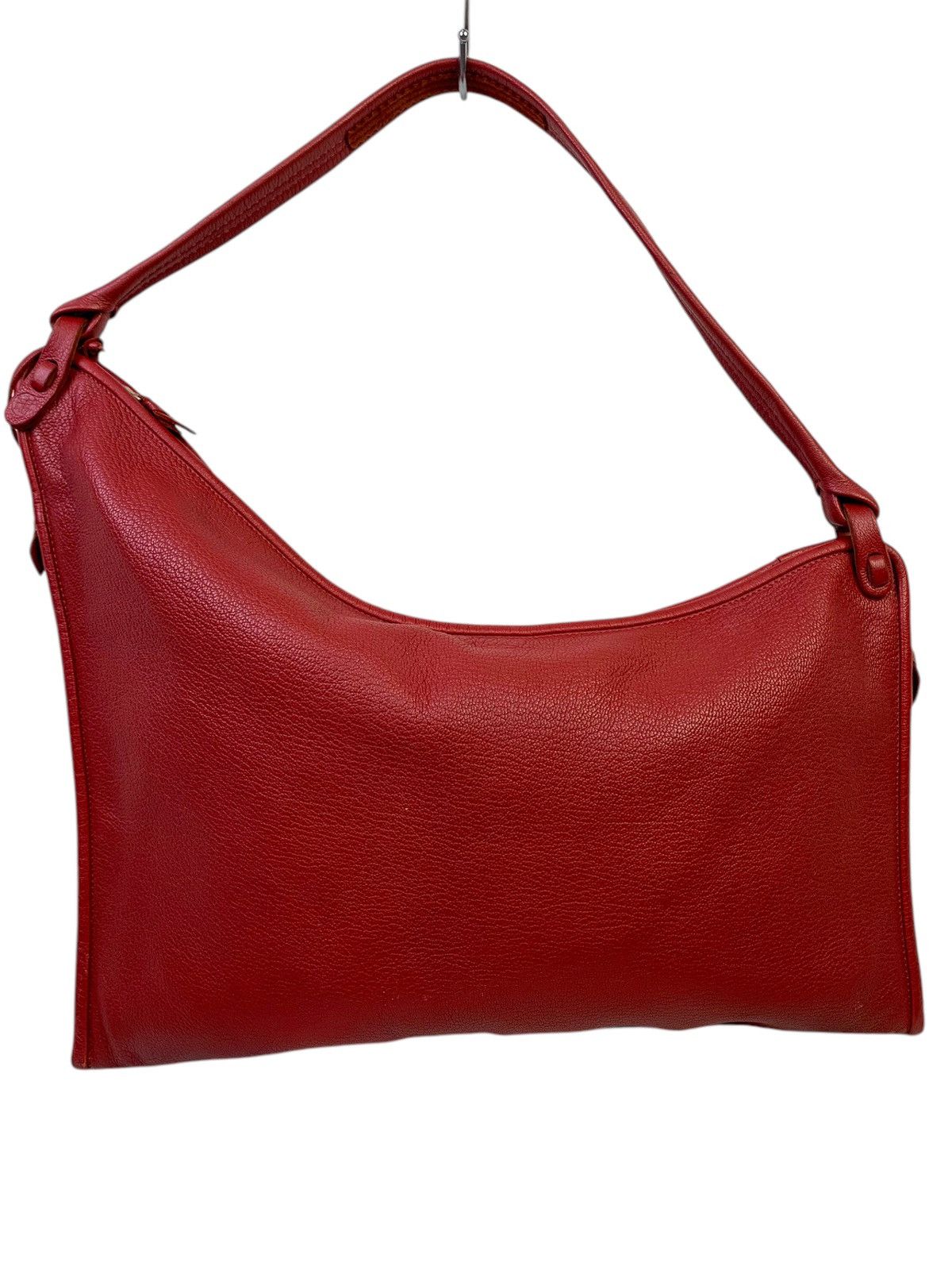 Japanese Brand Maat France Asymetrical Red Leather Shoulder Bag Size ONE SIZE - 3 Thumbnail