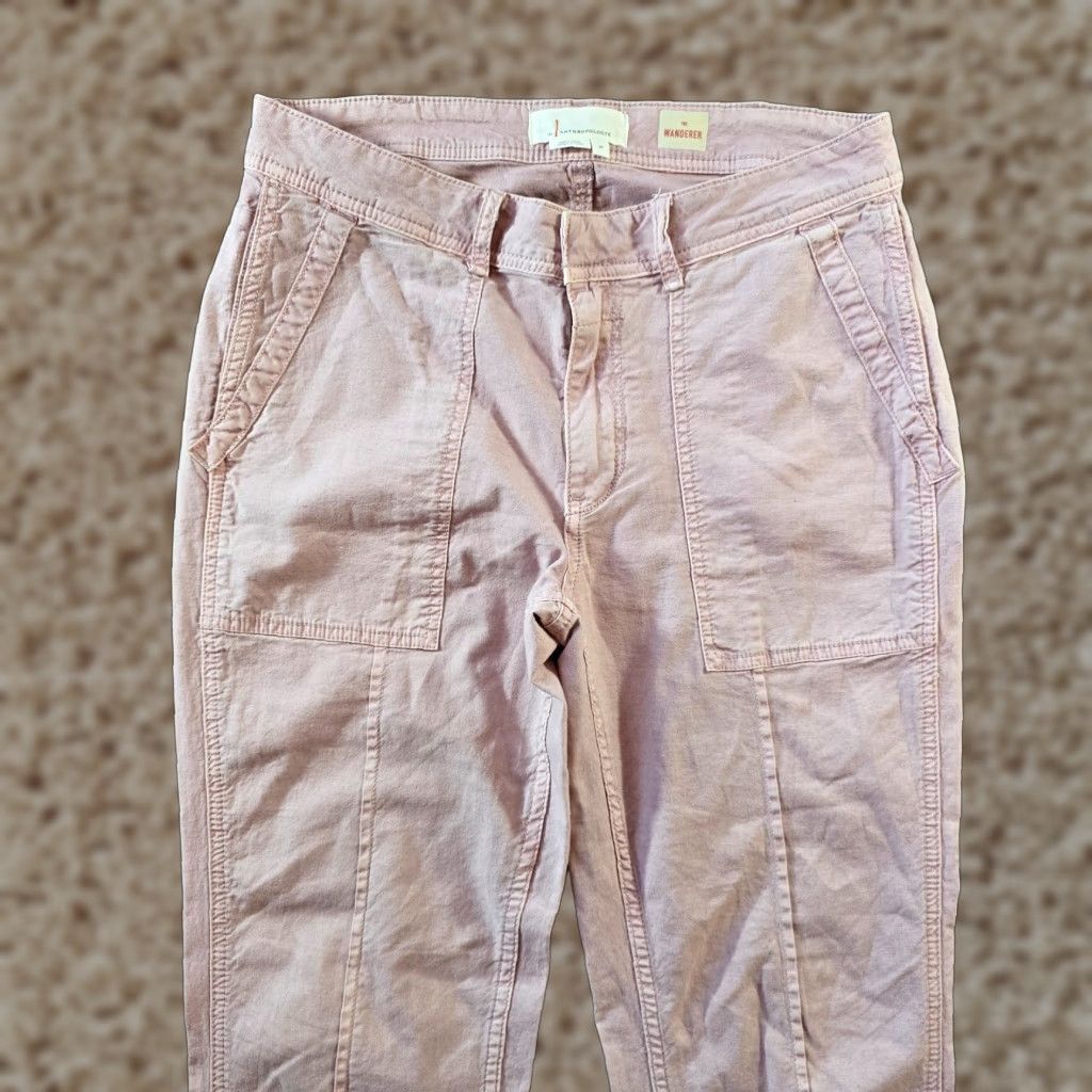 Anthropologie Anthropologie Pants Women Size 27 Pink The Wanderer Cropped Capri Cuffed Size 27" / US 4 / IT 40 - 1 Thumbnail