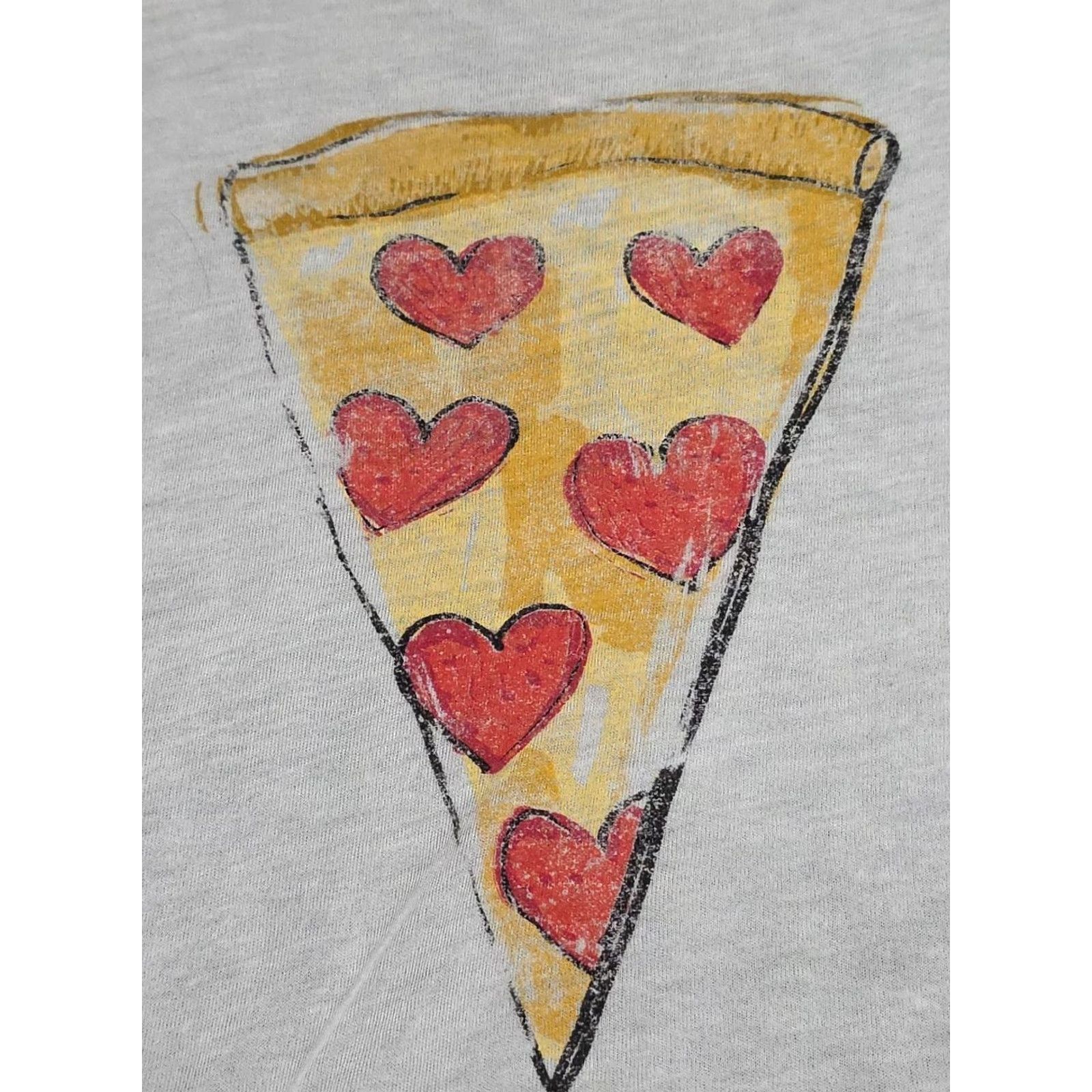 Vintage Bethany Mota LOVE A SLICE OF PIZZA T-Shirt Womens Medium Off-White Lightweight Semi-Sheer Relaxed Shirt Size M / US 6-8 / IT 42-44 - 6 Thumbnail