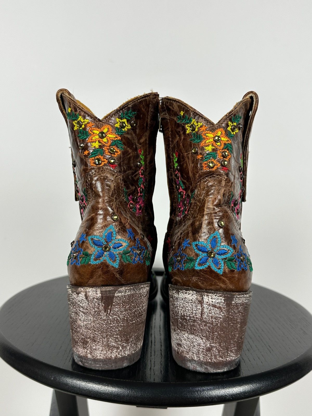 Old Gringo Mexicana Old Gringo Sora Leather Cowboy Floral Ankle Boots Size US 9.5 / IT 39.5 - 10 Thumbnail
