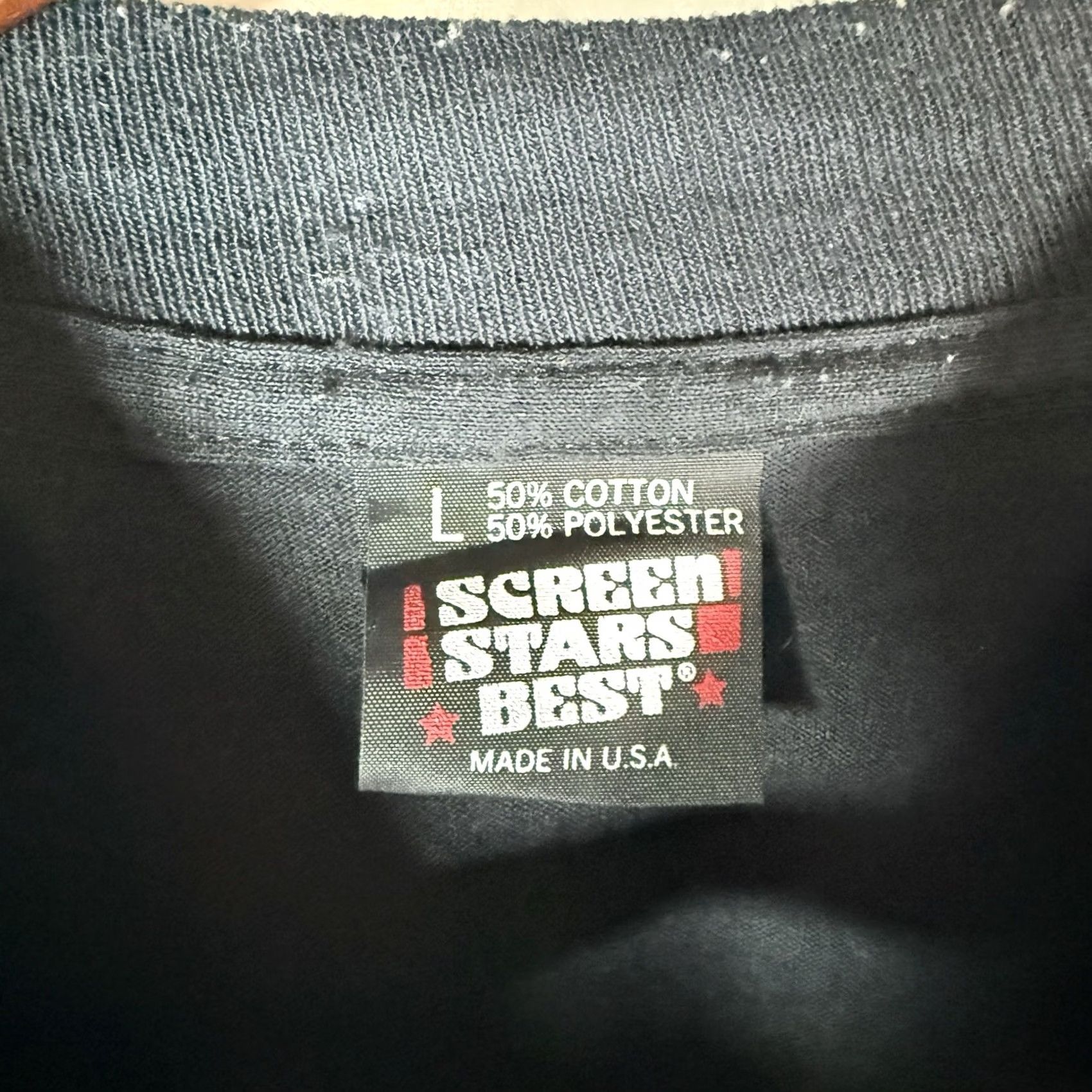 Vintage VINTAGE Screen Stars Best Tee Mens L Black Stitch USA Single Stitch Chubascos Graphic T-Shirt Size US L / EU 52-54 / 3 - 5 Thumbnail