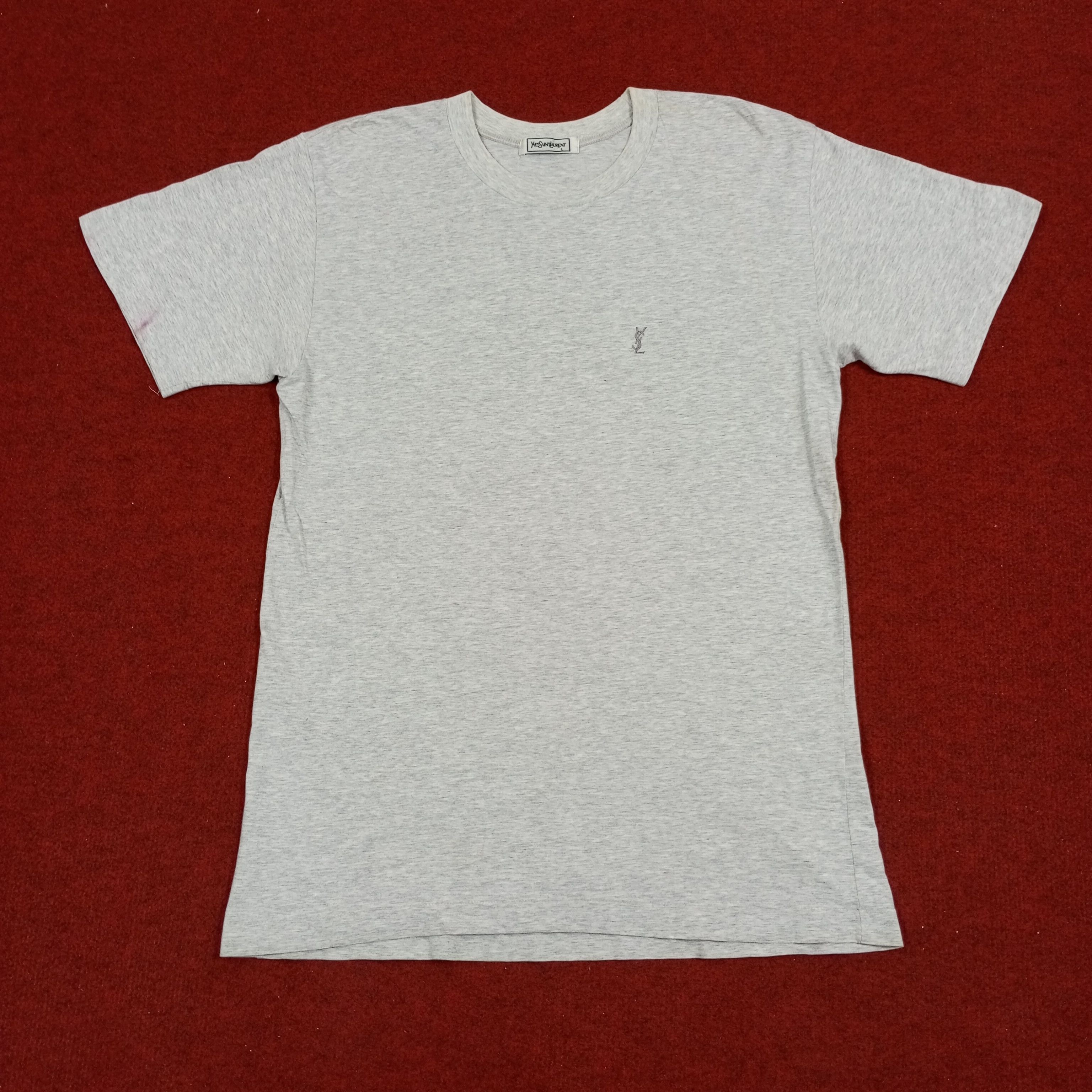 Vintage × Yves Saint Laurent Yves Saint Laurent Luxury Fashion Brand YSL Logo Tshirt Size US M / EU 48-50 / 2 - 1 Thumbnail