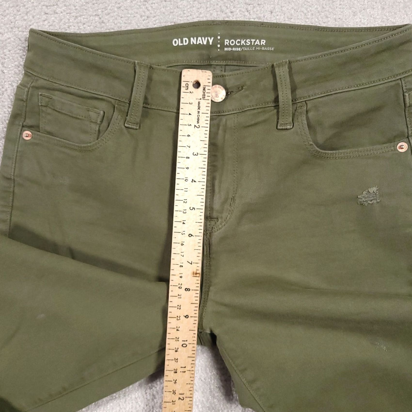 Old Navy Old Navy Rockstar Distressed Skinny Jeans Women 6 Green Mid-Rise Stretch Jeans Women Mens Boys Girls Size 28" / US 6 / IT 42 - 7 Thumbnail