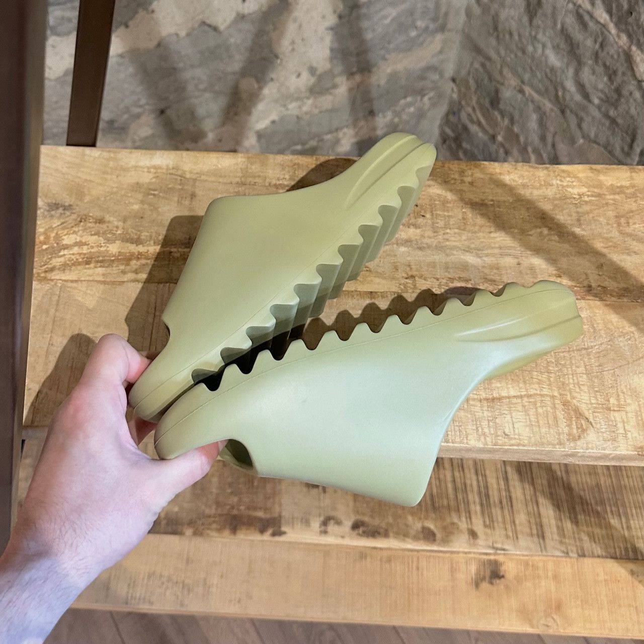 Adidas × Kanye West Adidas Yeezy 2022 Resin Green Slides Size US 9 / EU 42 - 8 Thumbnail