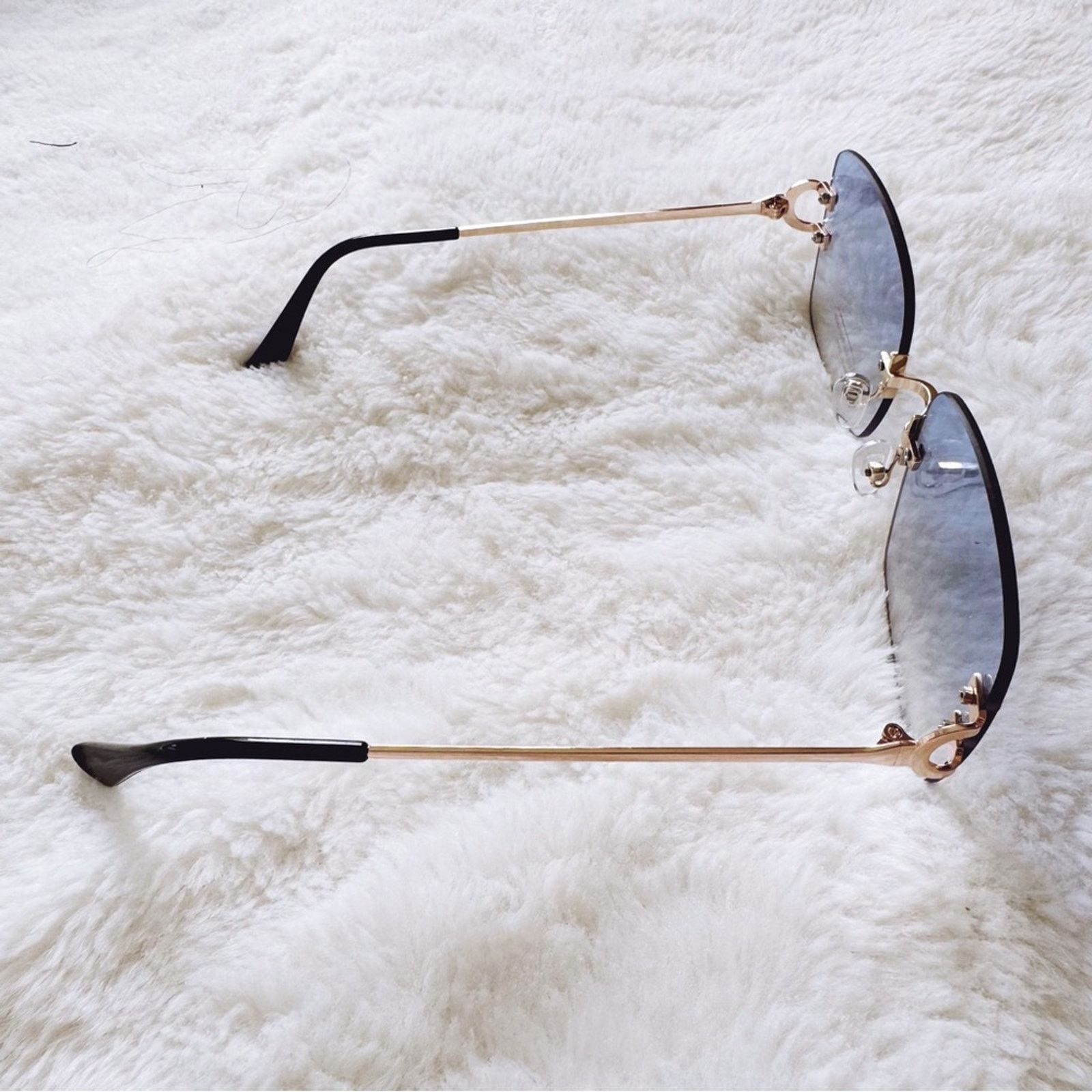 Other Laurel Clear Blue Rimless Sleek Sunglasses Size ONE SIZE - 7 Thumbnail