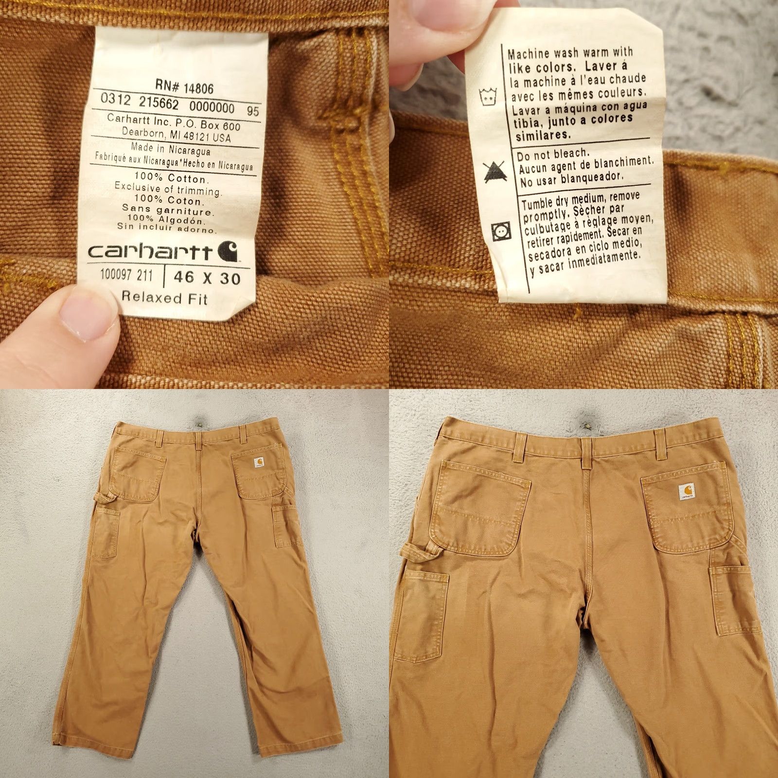 Carhartt Carhartt Canvas Pants Mens 46x30 Brown Relaxed Fit Carpenter 100097 211 Size US 30 / EU 46 - 8 Thumbnail