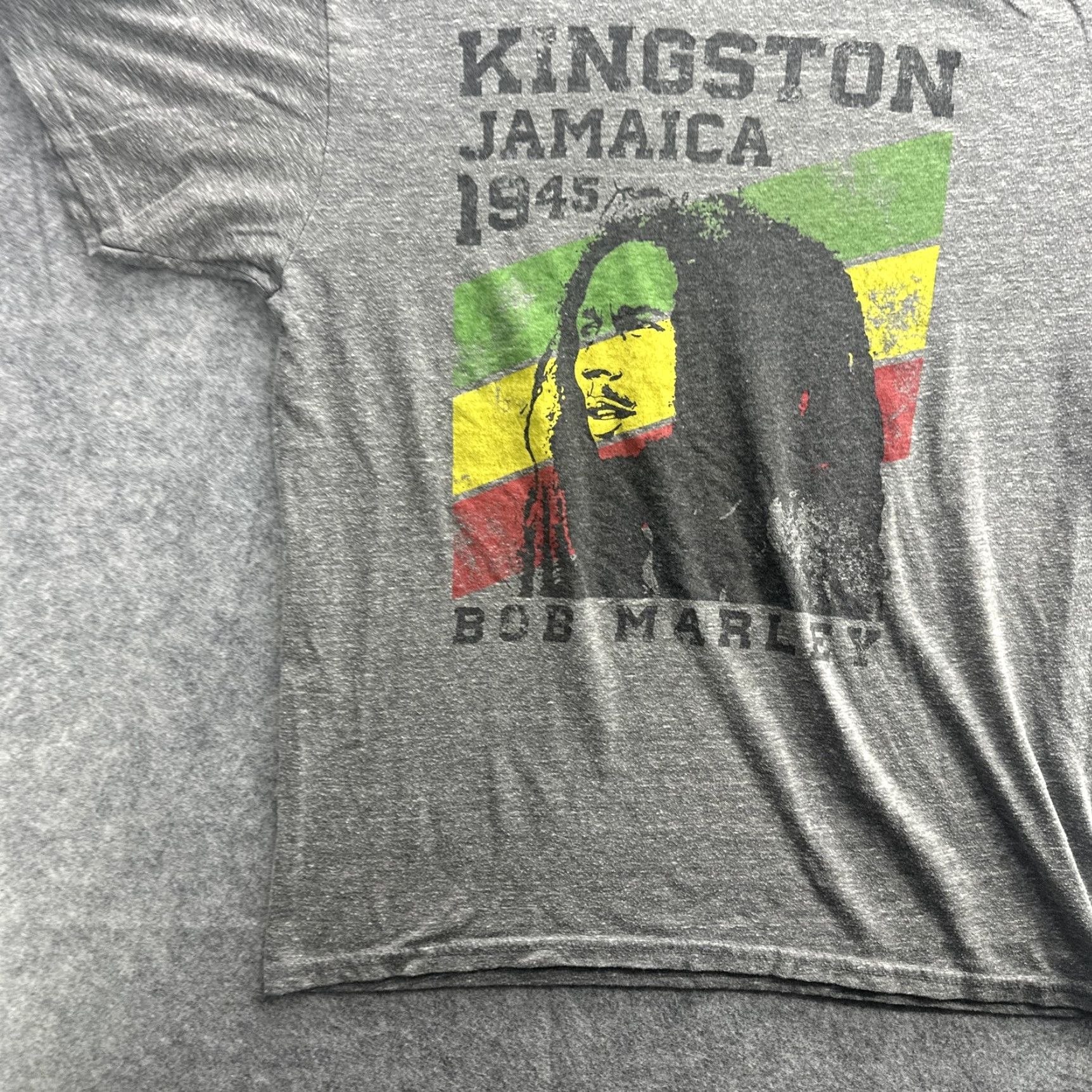 Vintage VINTAGE Bob Marley Shirt Mens Large Gray Kingston Jamaica 1945 Reggae Music Graphic Tee Size US M / EU 48-50 / 2 - 4 Thumbnail