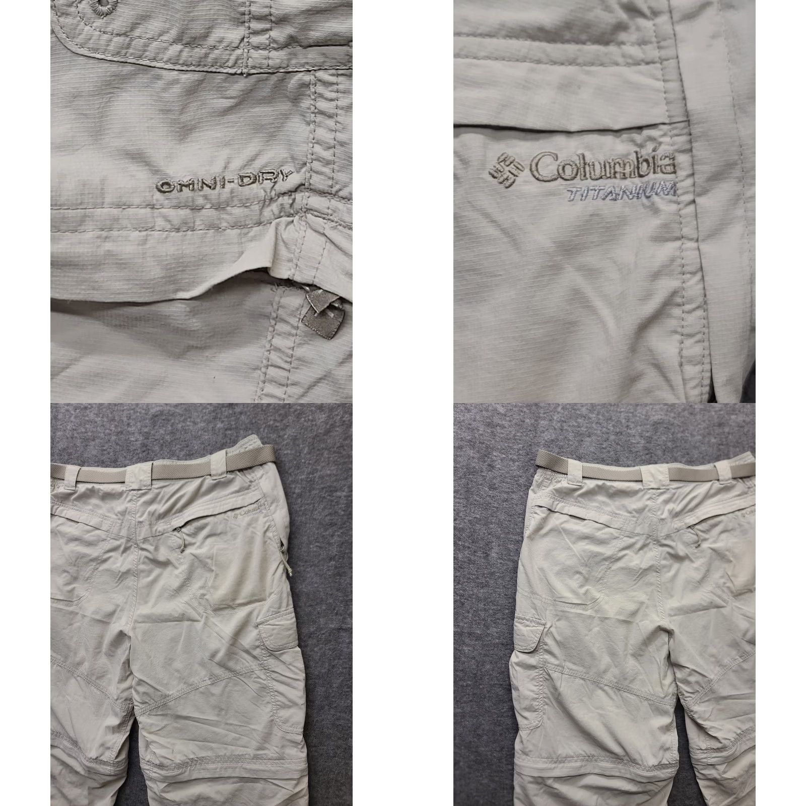 Vintage Columbia Pants Mens M 32x31 Omni Dry Convertible Cargo Pocket Beige Nylon Regular Fit Pants Size US 31 - 9 Thumbnail