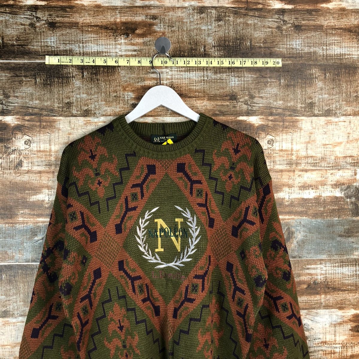 Homespun Knitwear × Japanese Brand × Vintage Napo Leon vintage art Brown Knitwear #A1720 Size US M / EU 48-50 / 2 - 2 Thumbnail