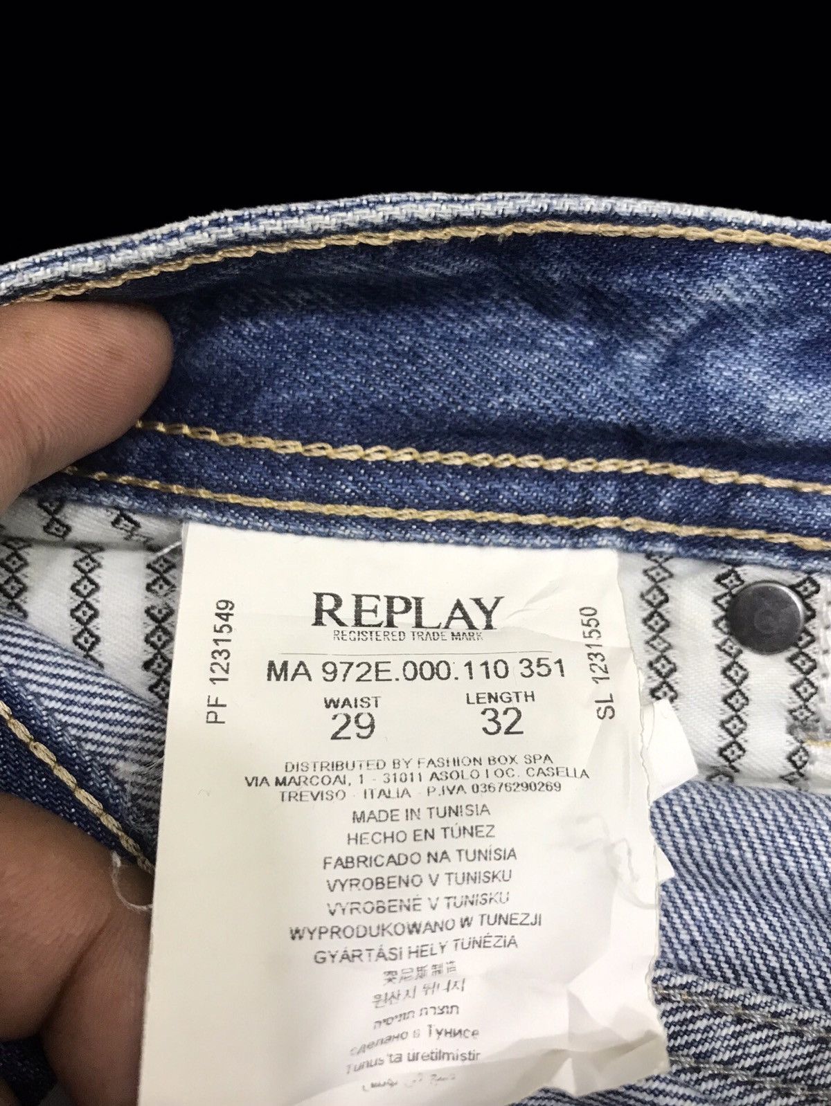 Replay 💥DENIM ART💥REPLAY CRAZY BORO PATCHWORK DENIM F189 Size US 32 / EU 48 - 19 Thumbnail