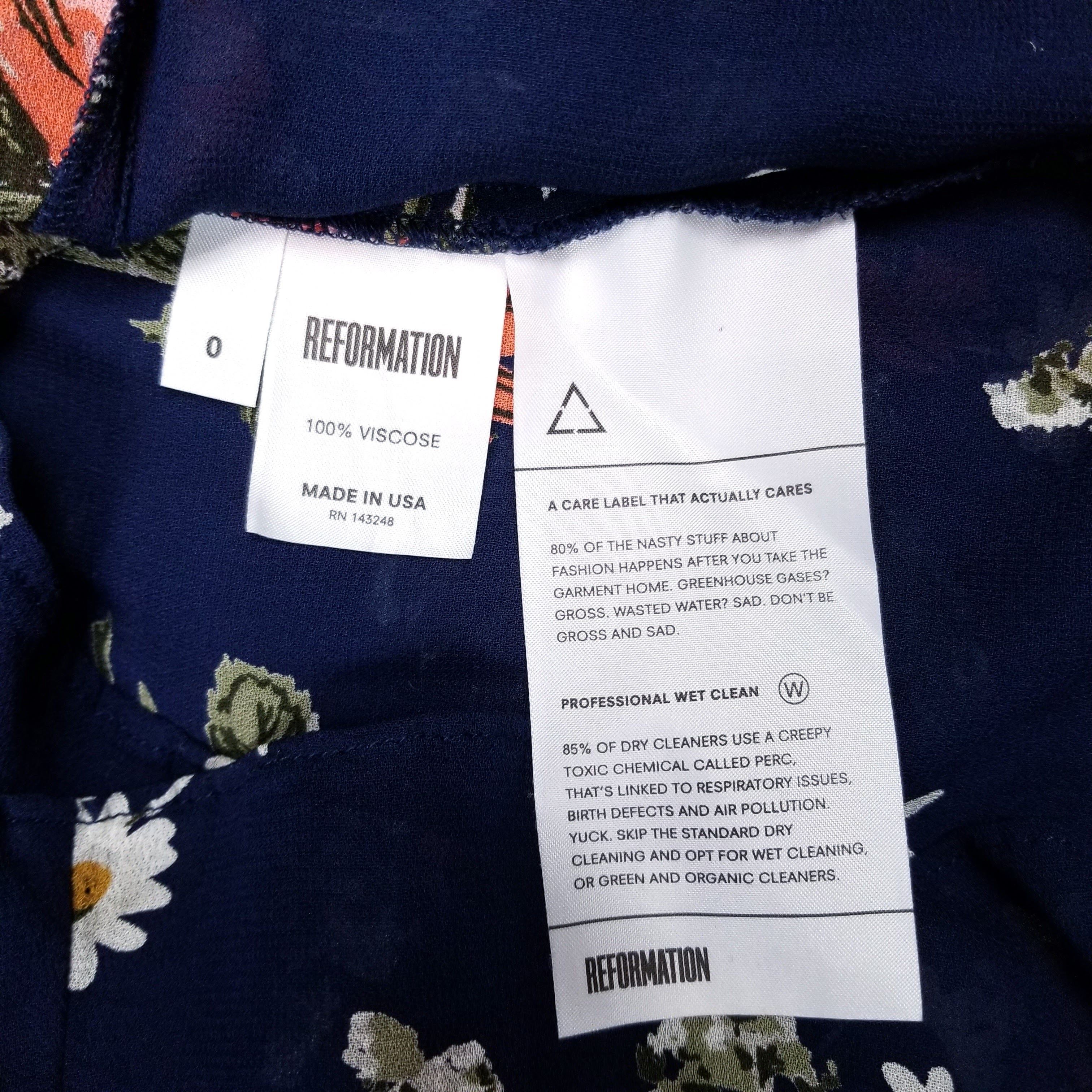 Reformation Deep V Front Floral Dress Size XS / US 0-2 / IT 36-38 - 9 Thumbnail