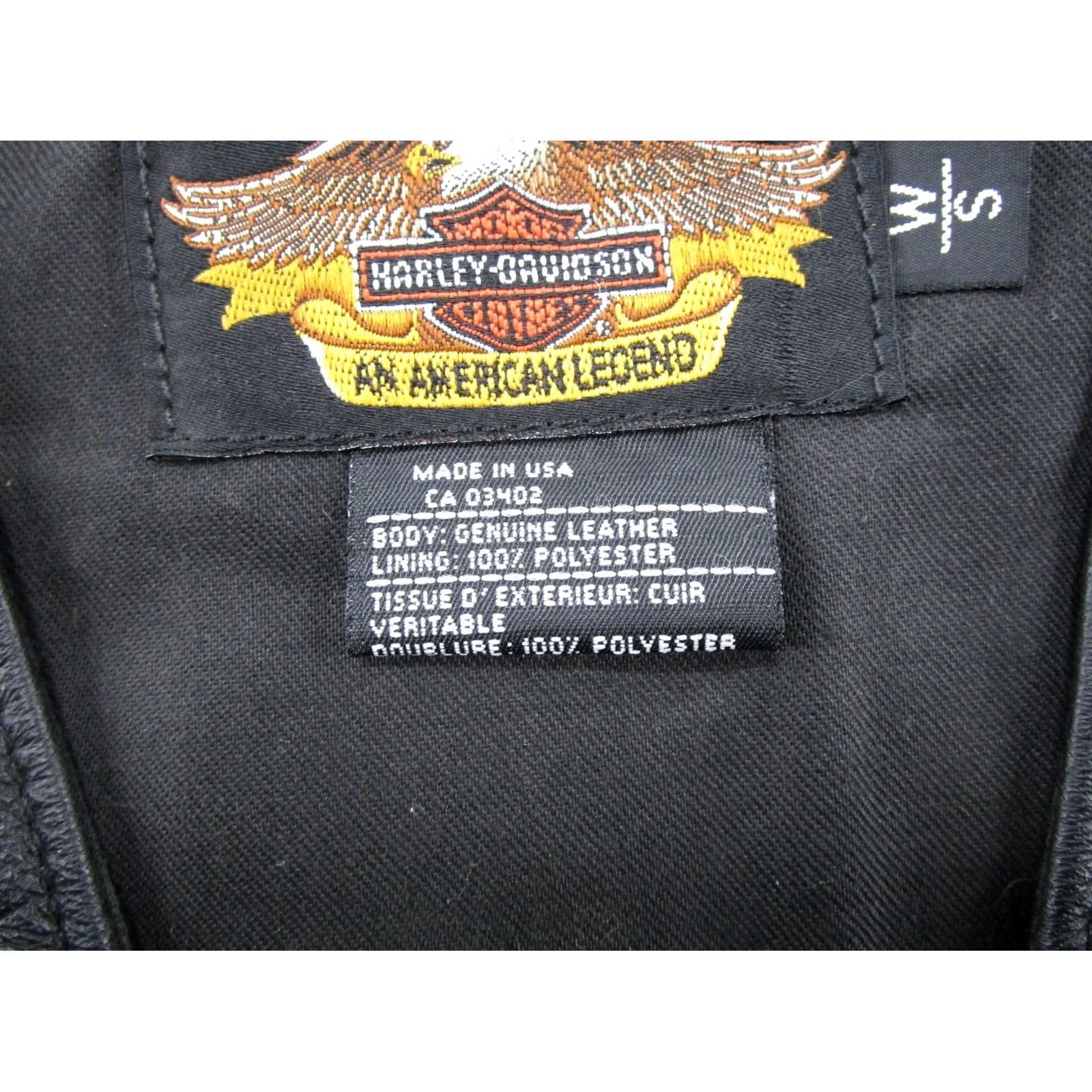 Harley Davidson Harley-Davidson Women's Embossed Leather Motorcycle Vest Zip Black Biker Size S Size S / US 4 / IT 40 - 4 Thumbnail