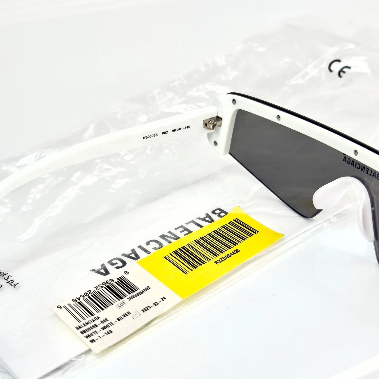 Balenciaga BALENCIAGA BB0003S SKI 0003 White Silver Fashion Sunglasses Size ONE SIZE - 2 Thumbnail