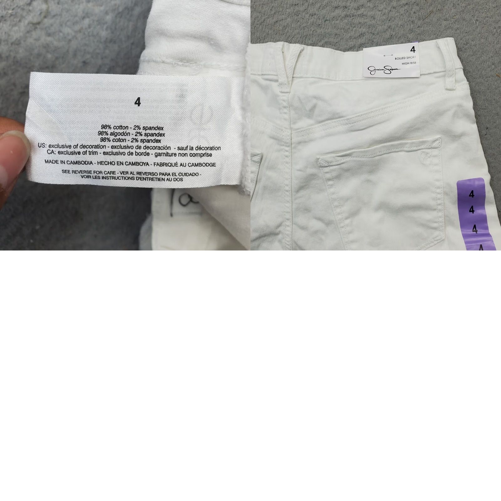 Jessica Simpson Jessica Simpson White Denim Rolled Shorts Women's 4 5-Pocket Design High Rise Size 27" / US 4 / IT 40 - 8 Thumbnail