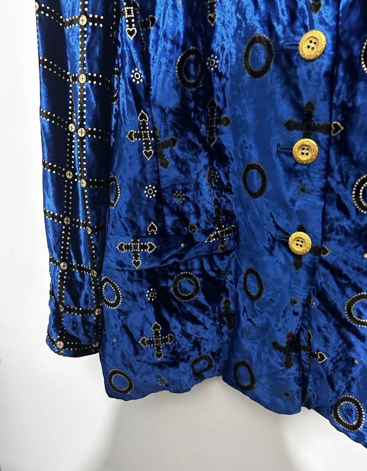 Escada Escada Margaretha Ley Cross Jacket, Blue And Gold. Size 38 Size XS / US 0-2 / IT 36-38 - 4 Thumbnail