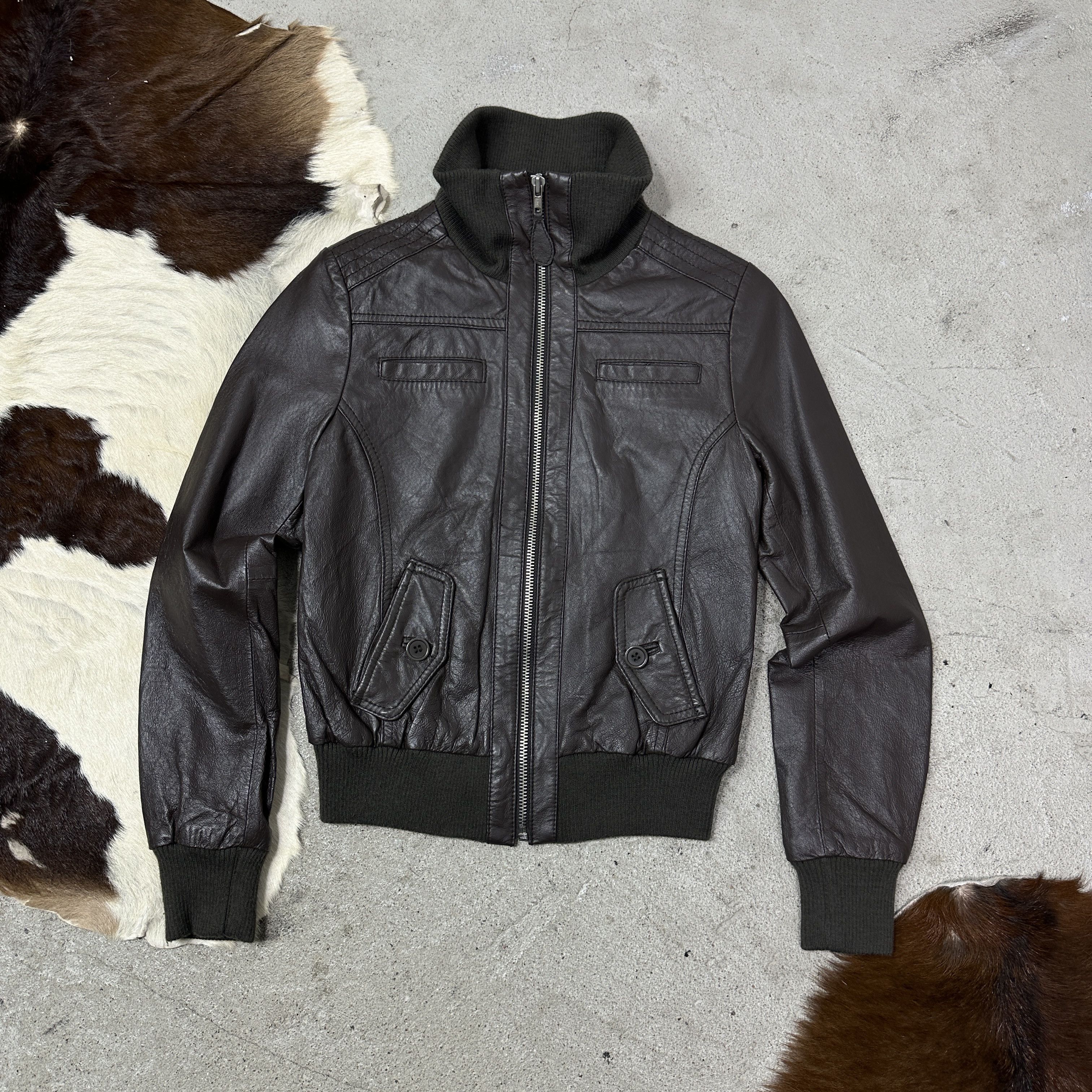 Vintage Vintage Leather Biker Moto Washed Brown Jacket 00s Size US L / EU 52-54 / 3 - 2 Thumbnail