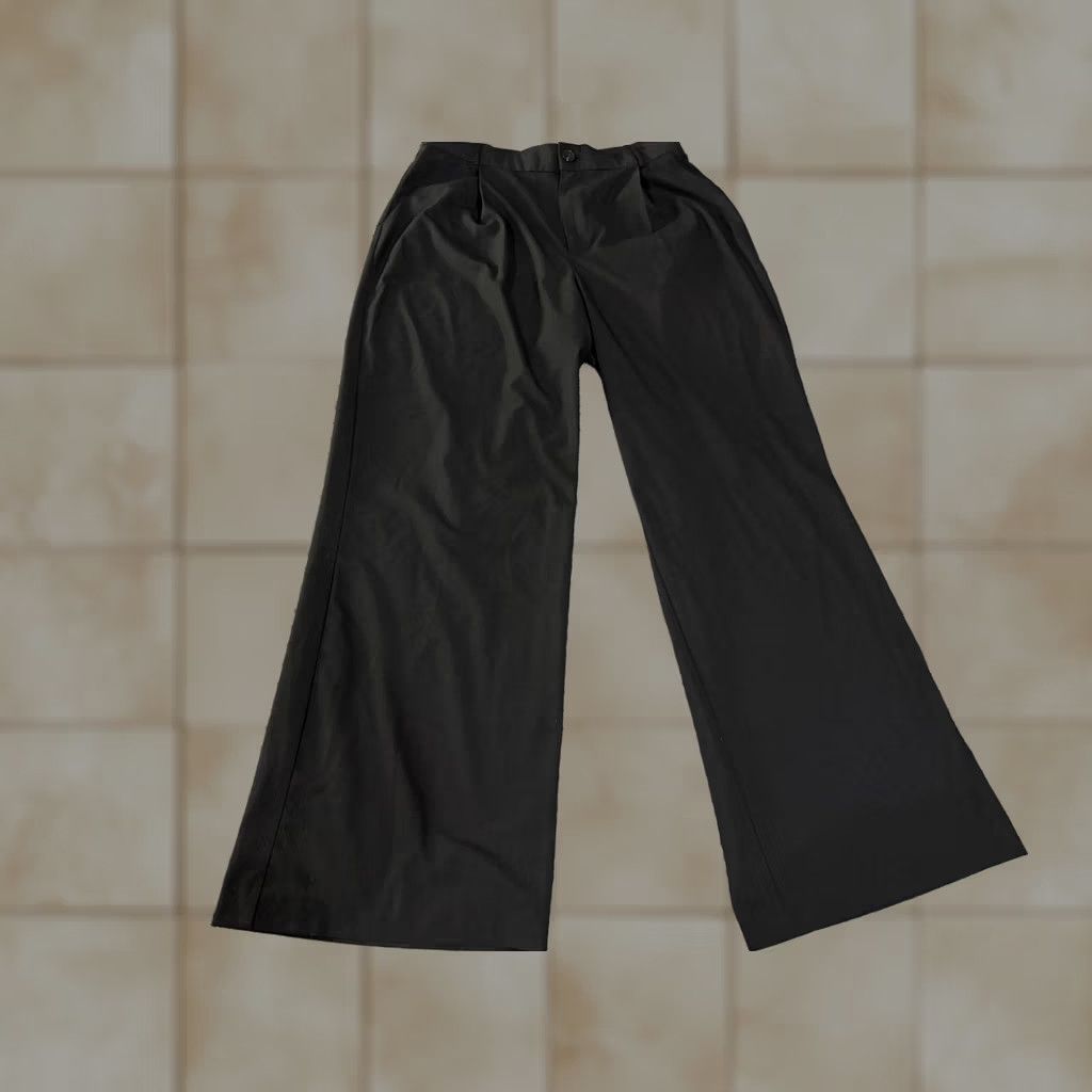 Zara Zara Faux Leather Black Gold Button Wide Leg Pants Size 2 | Grailed