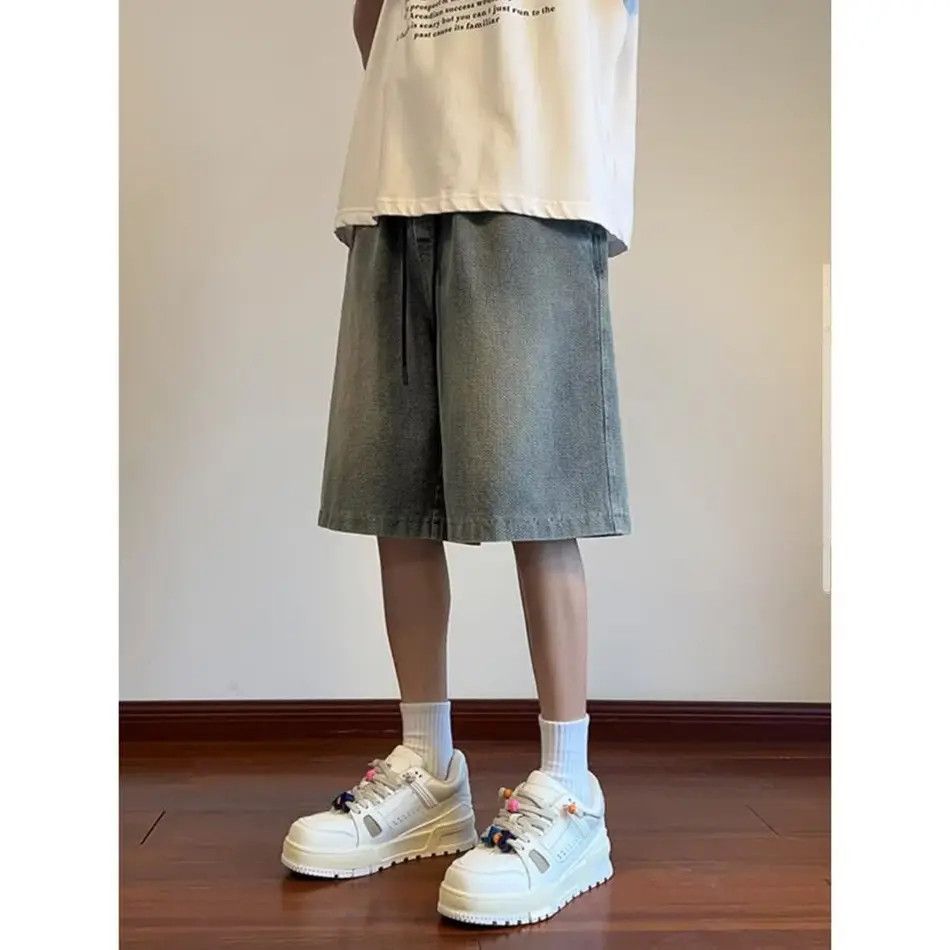 Japanese Brand × Jean Retro loose straight denim shorts Size US 32 / EU 48 - 1 Thumbnail