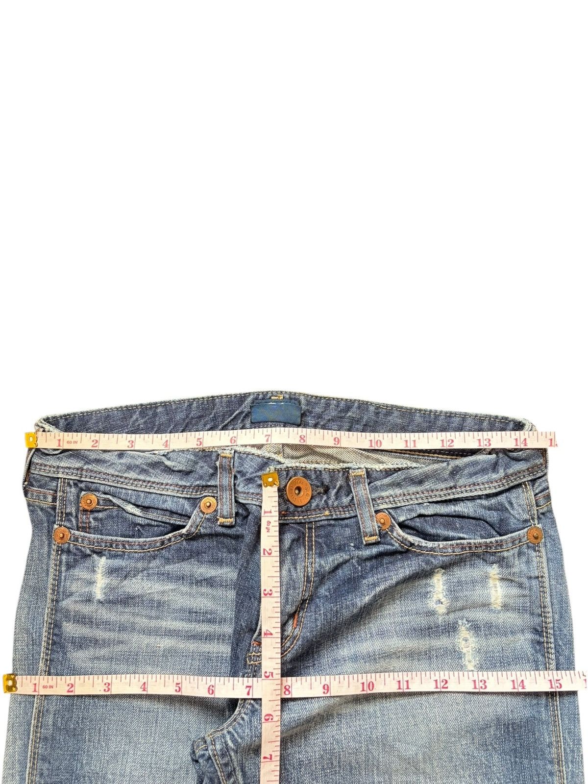 Edwin Vintage Vienus Mud Wash Distress Low Rise Flare Jeans Size 29" - 6 Thumbnail