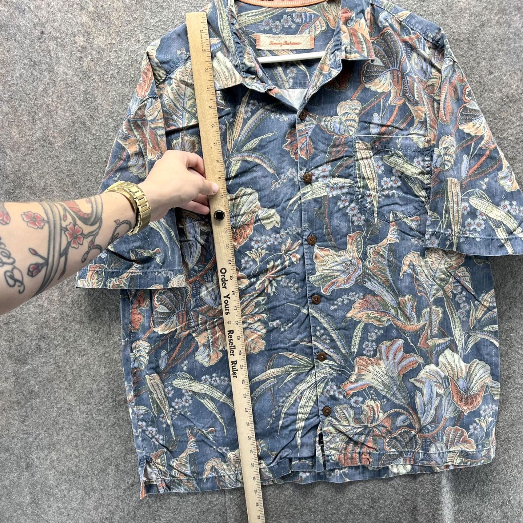 Tommy Bahama Tommy Bahama Shirt Mens Large Blue 100% Silk Floral Hawaiian Camp Button Front Size US L / EU 52-54 / 3 - 6 Thumbnail