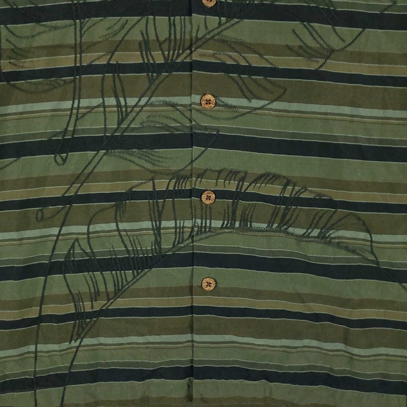 Tommy Bahama Tommy Bahama Shirt Mens XL Green Striped Silk Hawaiian Button Up Short Sleeve Size US XL / EU 56 / 4 - 3 Thumbnail