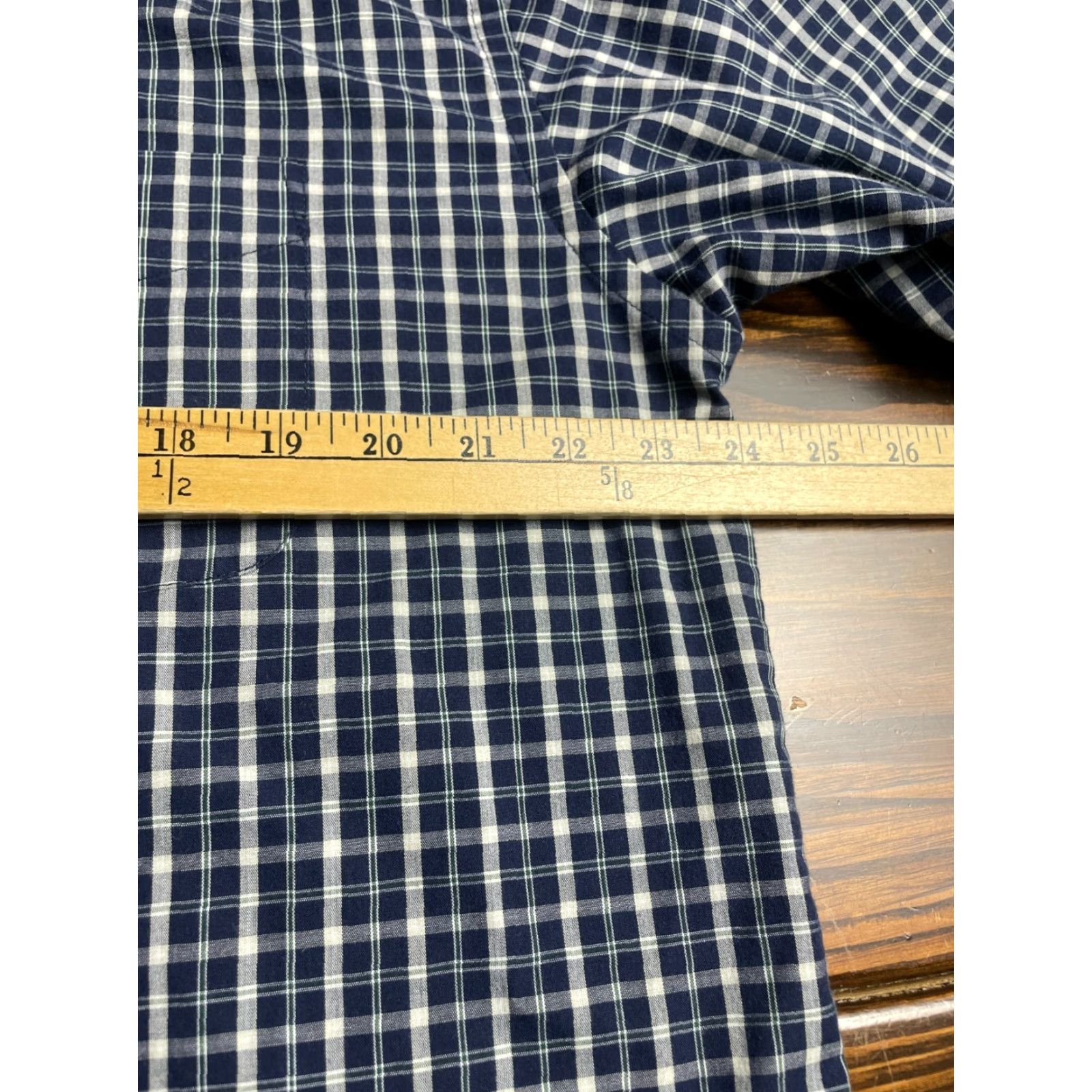 Arrow Arrow Shirt Men Large Tall Plaid Button Up Wool? No, Wrinkle Free Blue Cream Ivory Casual Regular Size US L / EU 52-54 / 3 - 6 Thumbnail