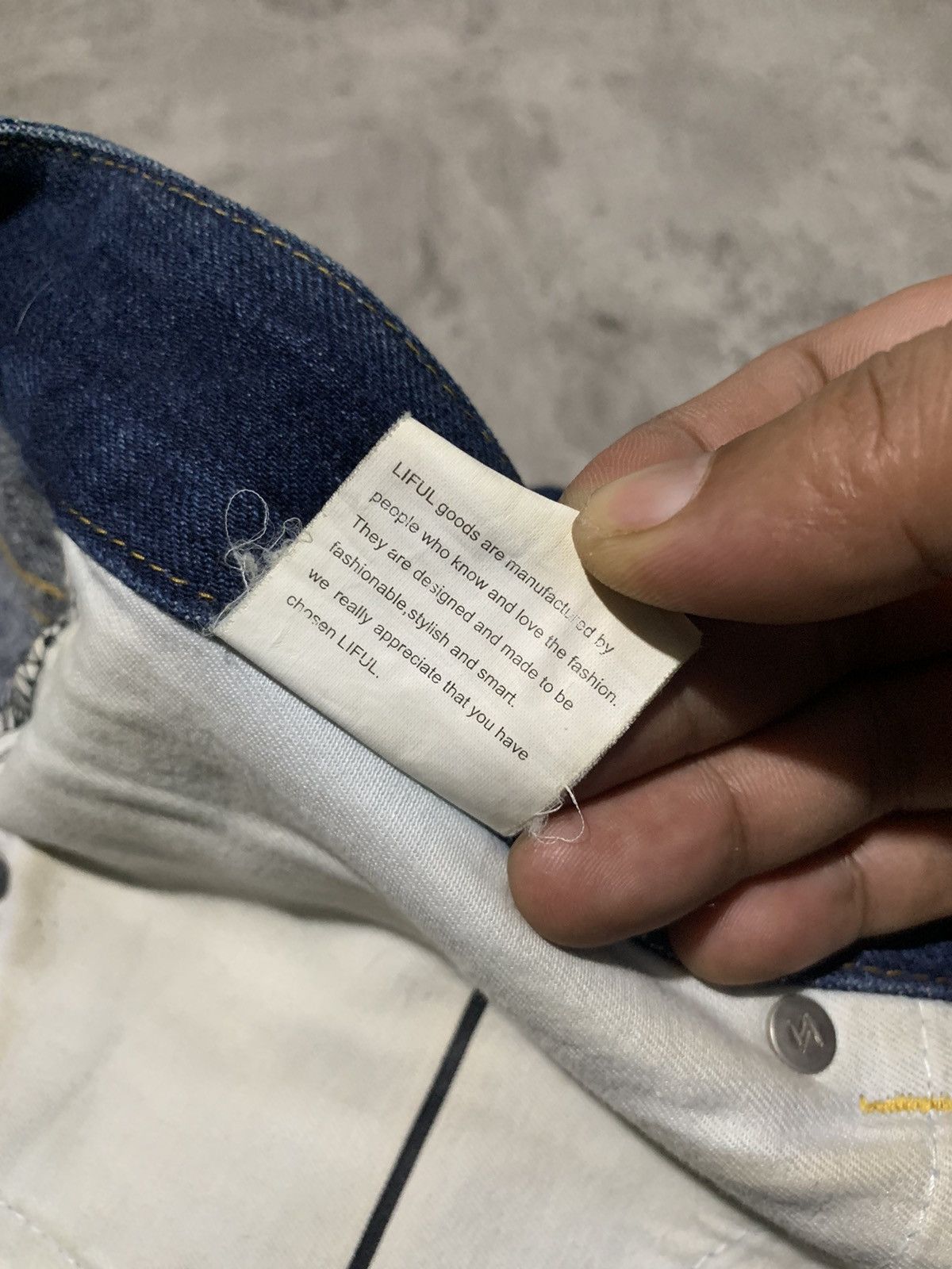LIFUL MINIMAL GARMENTS S/S 2008 LIFUL slim straight redline selvedge jeans Size US 33 - 15 Thumbnail
