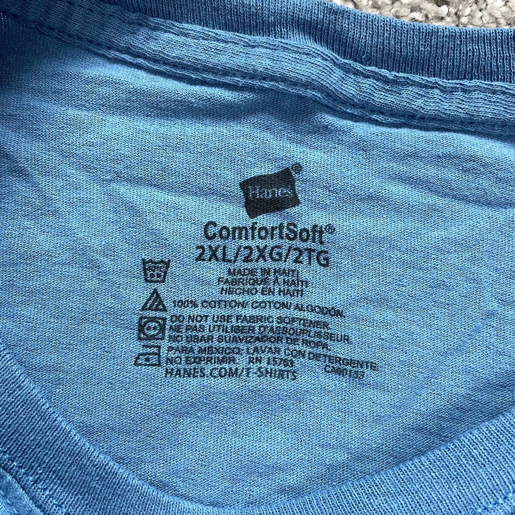 Hanes VINTAGE Hanes Comfortsoft T-Shirt Mens 2XL Blue Crew Neck Short Sleeve Tee Size US XXL / EU 58 / 5 - 5 Thumbnail