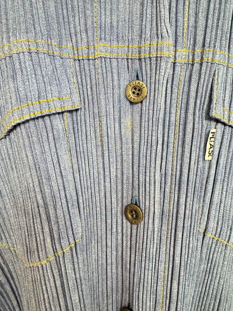 Issey Miyake issey miyake size:3 Pleated washed denim shirt Size XXS / US 00 / IT 34 - 4 Thumbnail