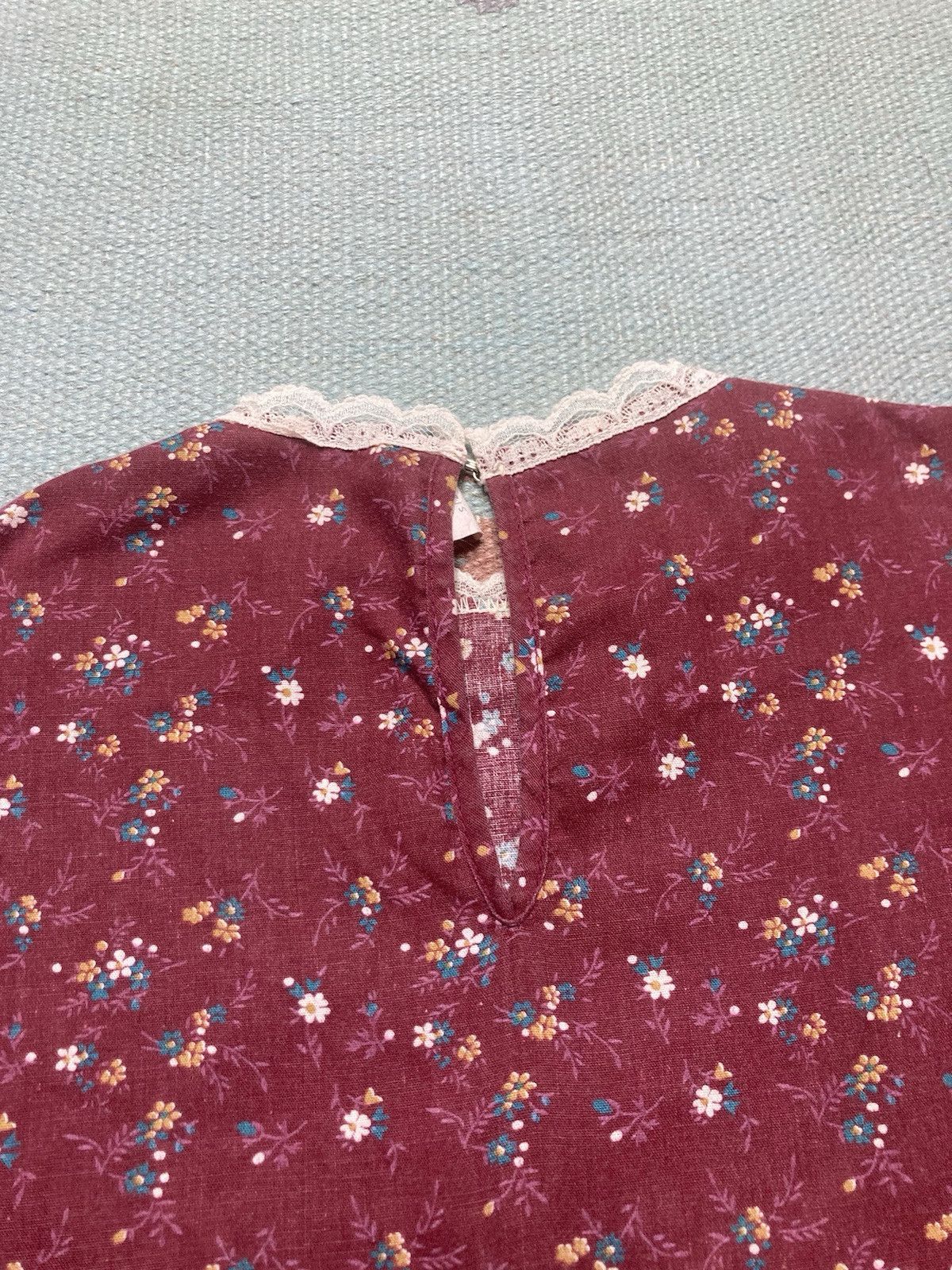 Vintage 70s floral dress flowers lace prairie cottage puff sleeves 8 Size M / US 6-8 / IT 42-44 - 8 Thumbnail