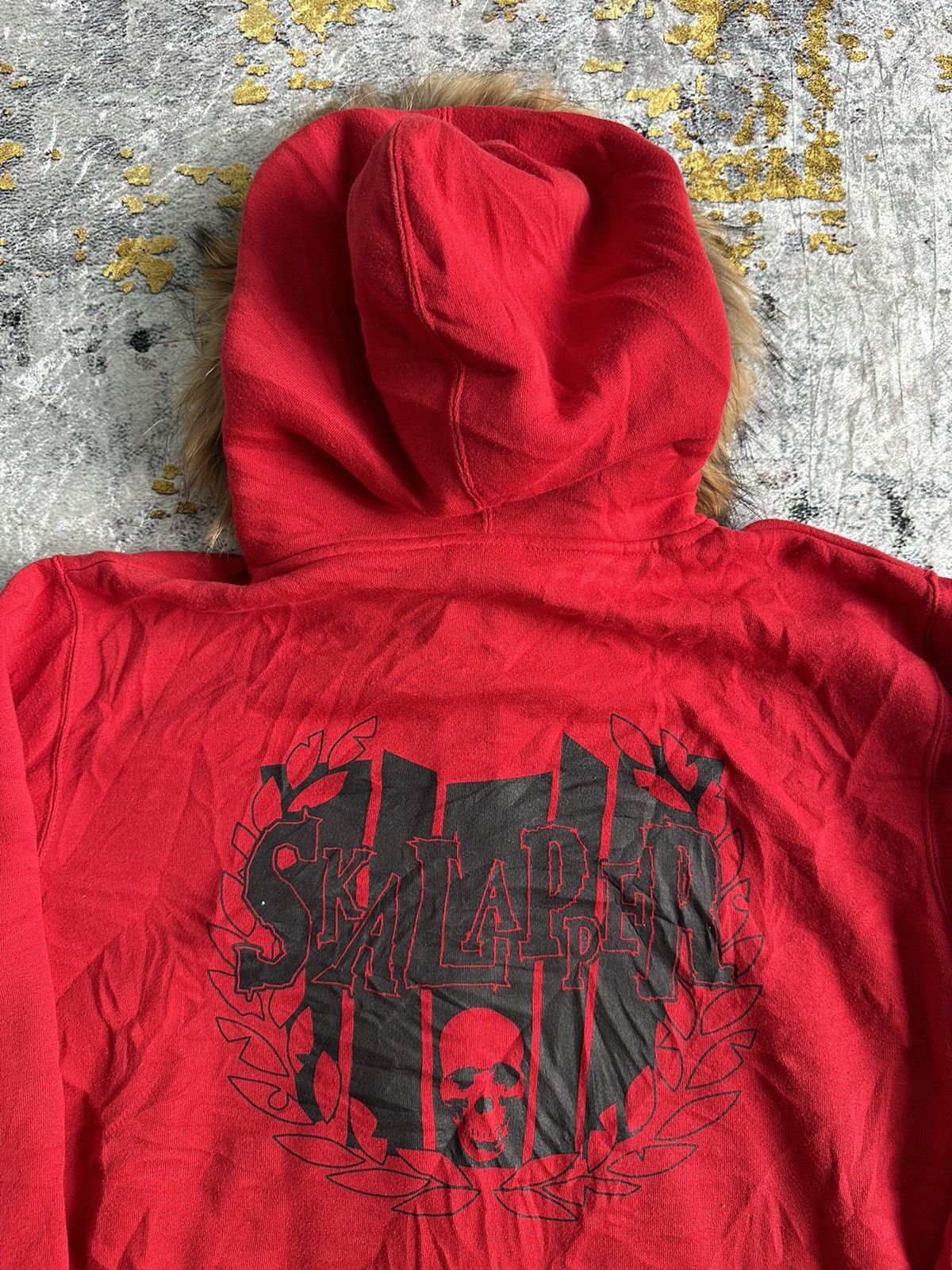 If Six Was Nine × Japanese Brand × Le Grande Bleu (L.G.B.) STAY SKAPUNK SKULL FUR ZIPHOODIE IFSIXWASNINE PUNK STYLED Size US M / EU 48-50 / 2 - 3 Thumbnail